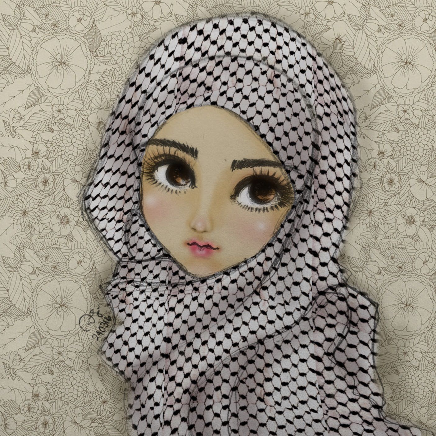 children, Eyes, Finie Ramos, Palestinian girl, Caricature, Doll, Palestine Wallpaper HD / Desktop and Mobile Background