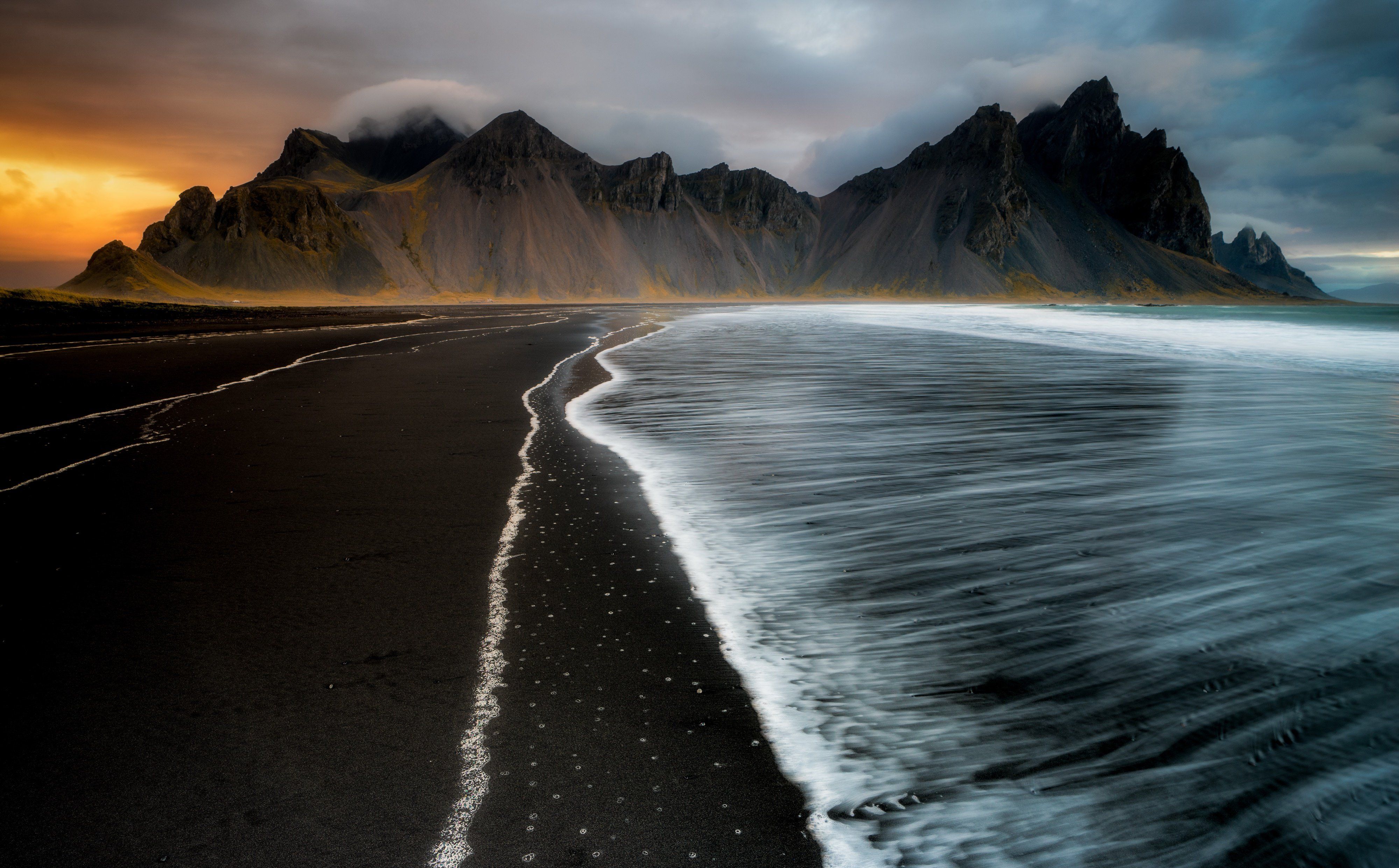 Black Sand Beach Iceland 4K wallpapers