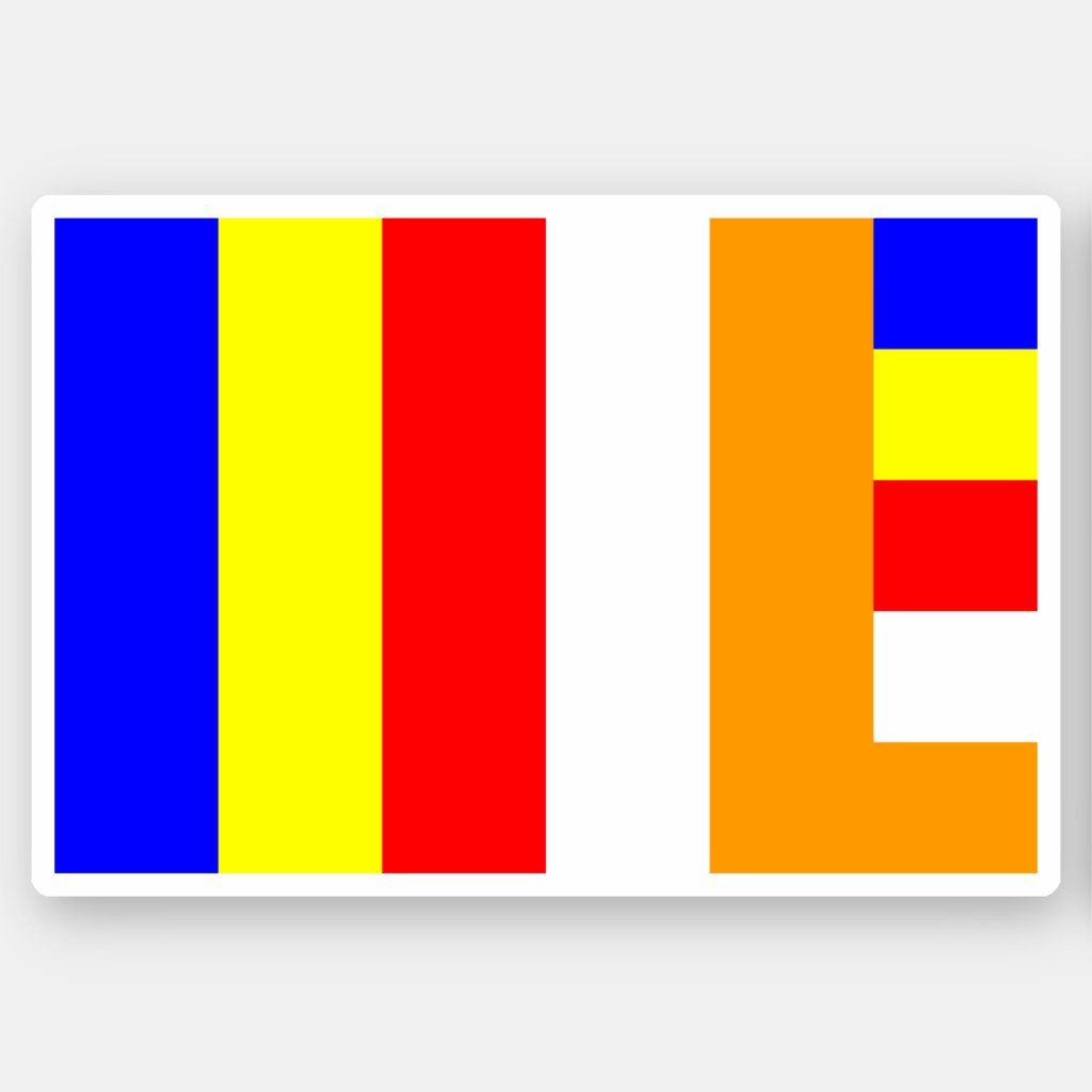 Buddhist Flag Sticker. Zazzle.com. Buddhist, Design your own stickers, Flag design