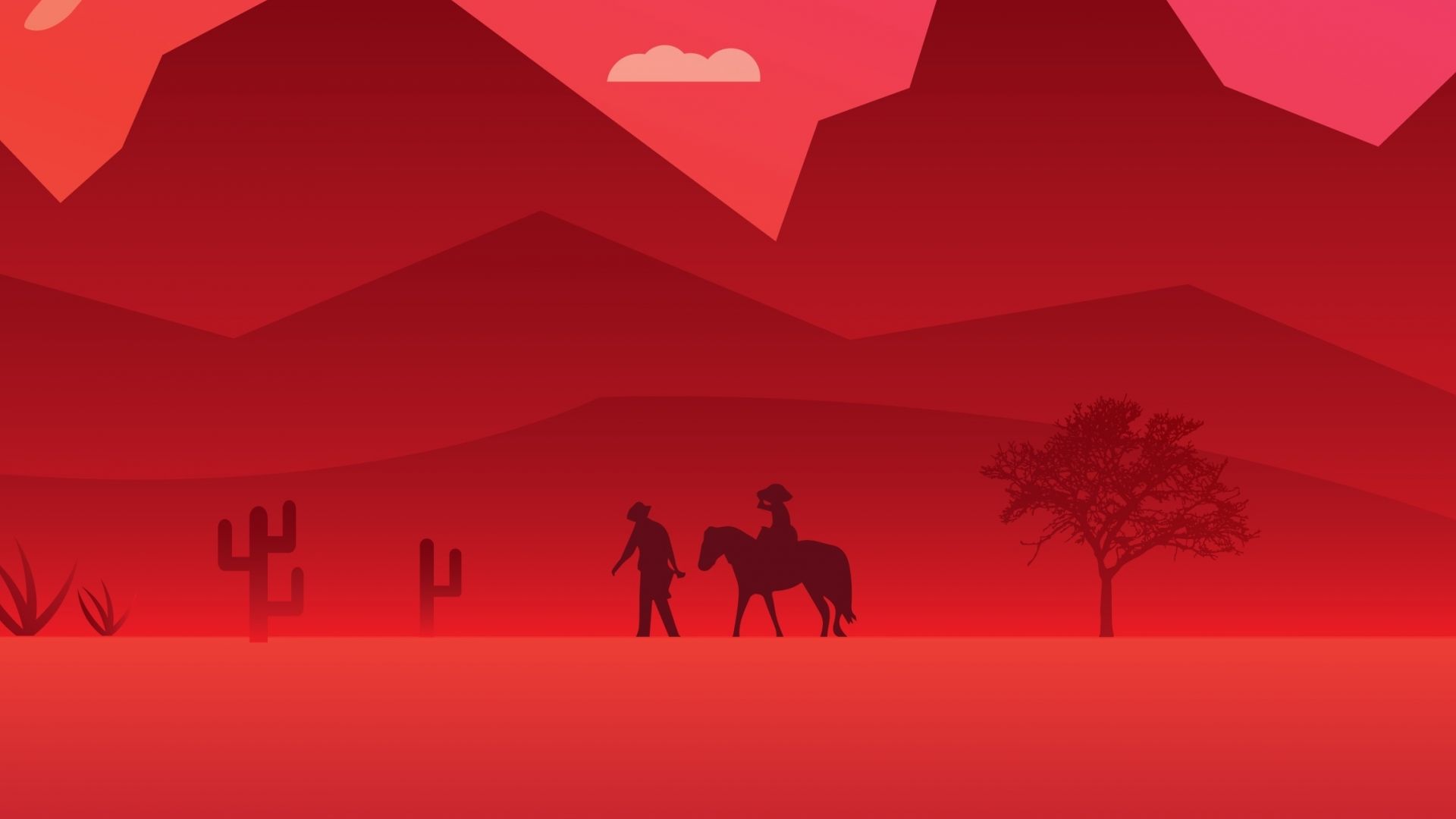 Desktop wallpaper mountains, minimal, red dead redemption video game, HD image, picture, background, c85841