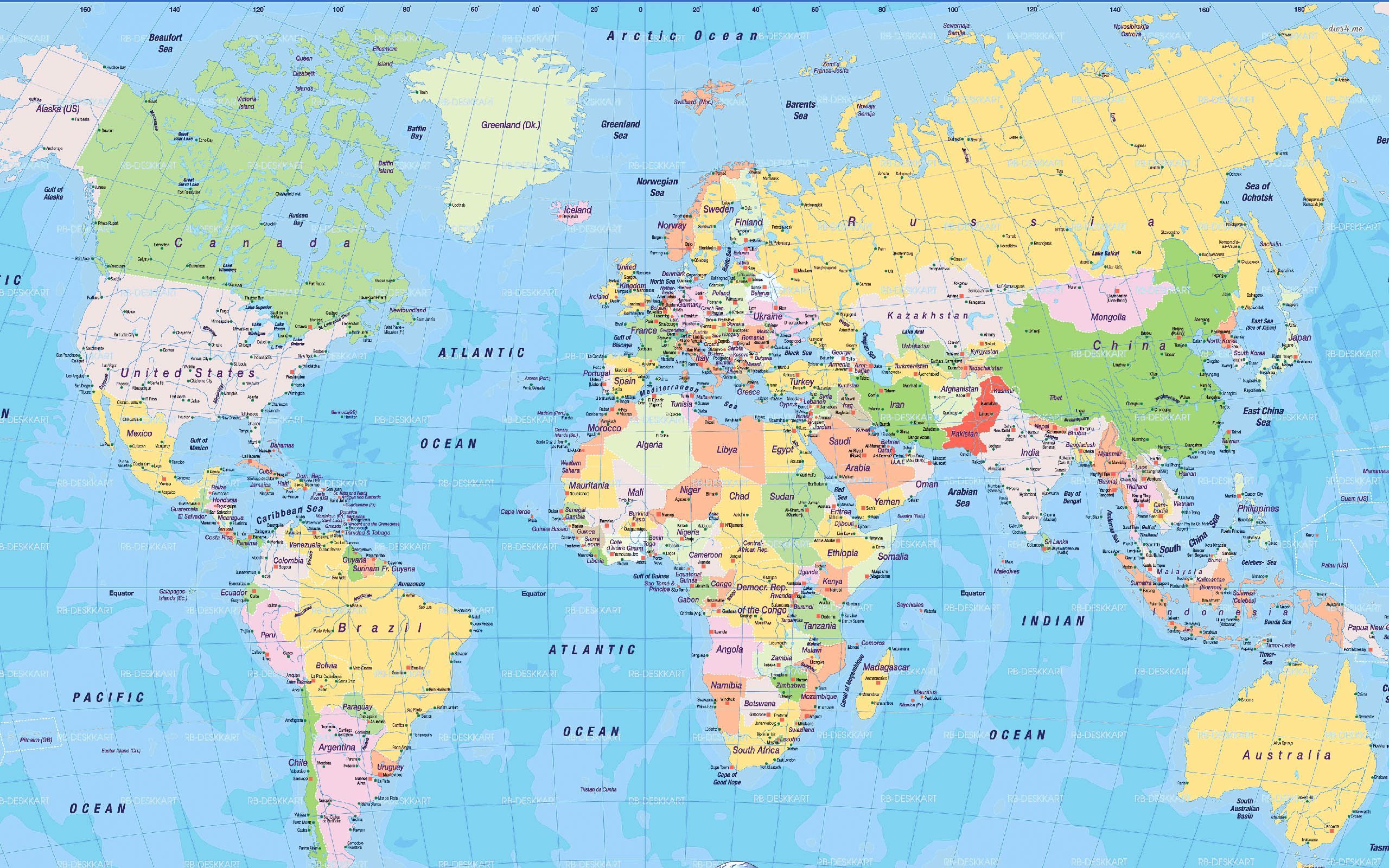 World Map Desktop Wall Paper