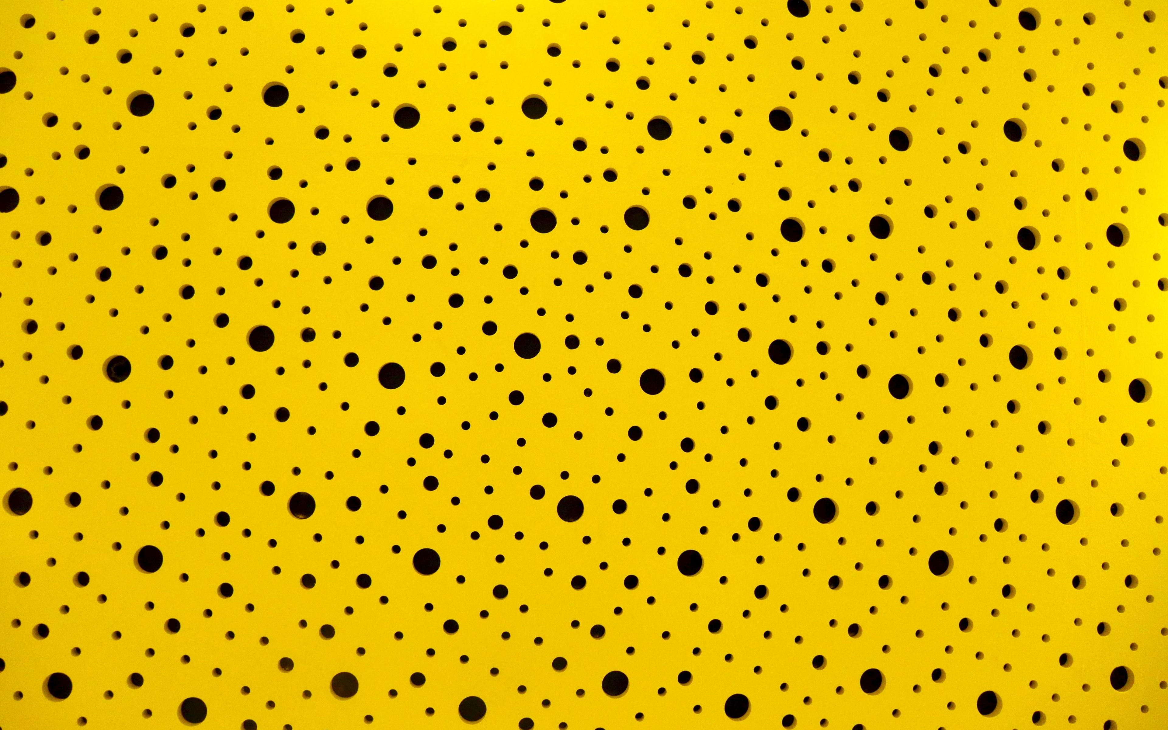 Download 3840x2400 wallpaper black dots, yellow, 4k, ultra HD 16: widescreen, 3840x2400 HD image, background, 24674