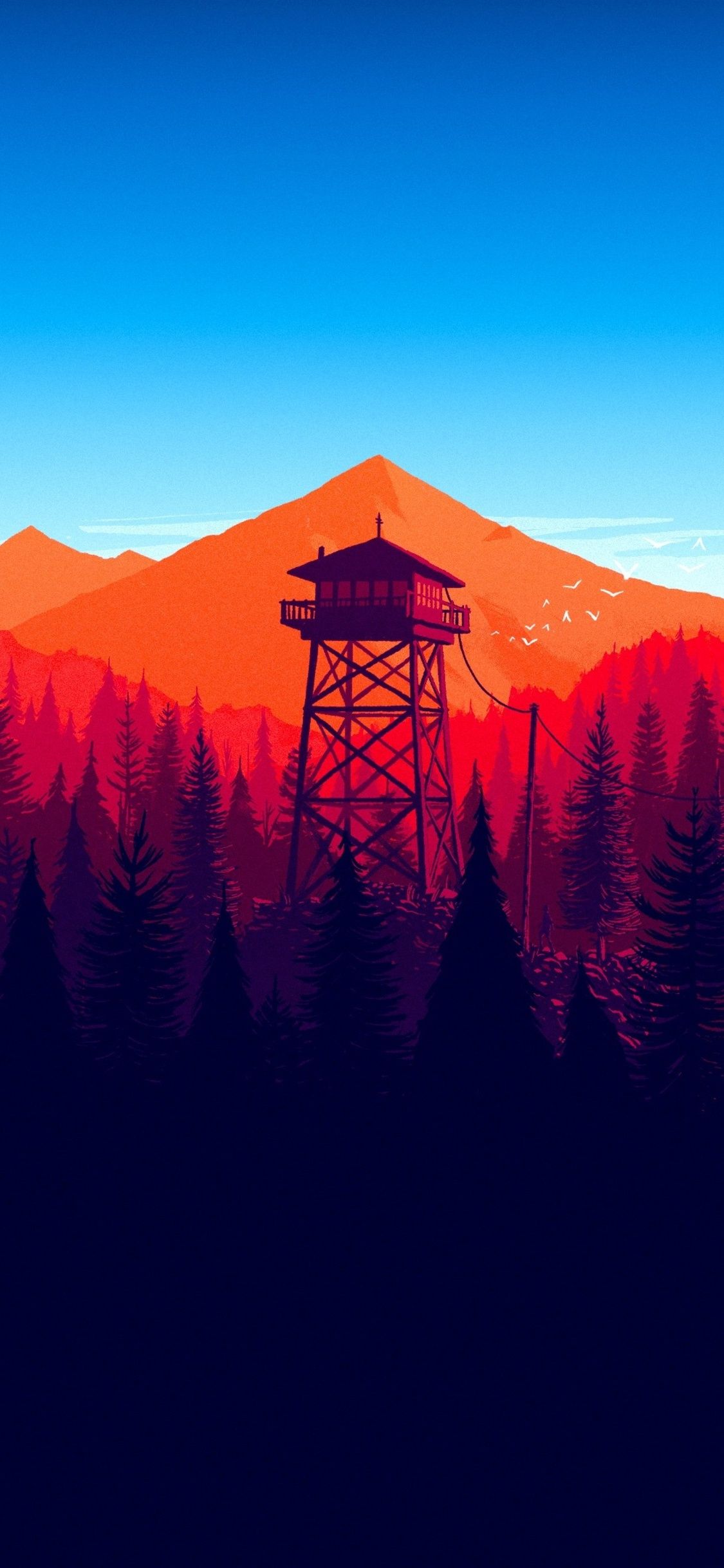 Firewatch Forest Mountains Minimalism 4k iPhone XS, iPhone iPhone X HD 4k Wallpaper, Image, Background, Photo and Picture