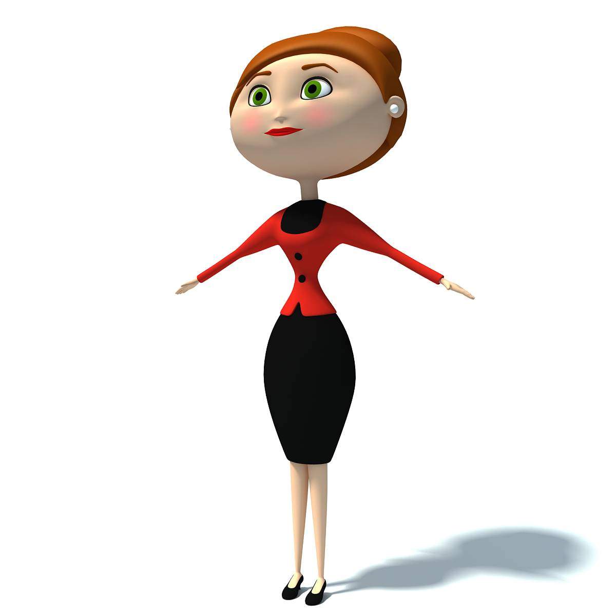 Cartoon Woman Character 3D Model