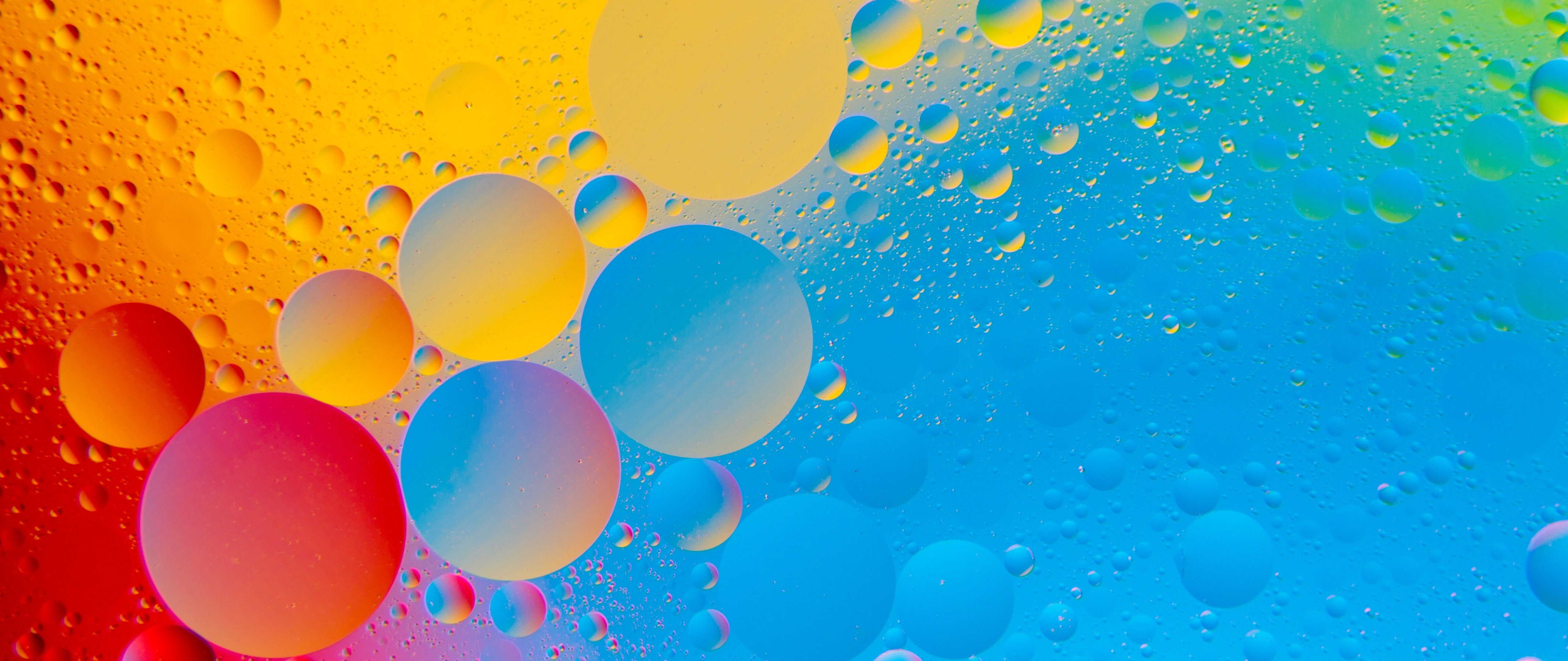 wallpaper 4k ultra hd, blue, water, colorfulness, balloon, yellow, sky, circle, liquid bubble, pattern, party supply