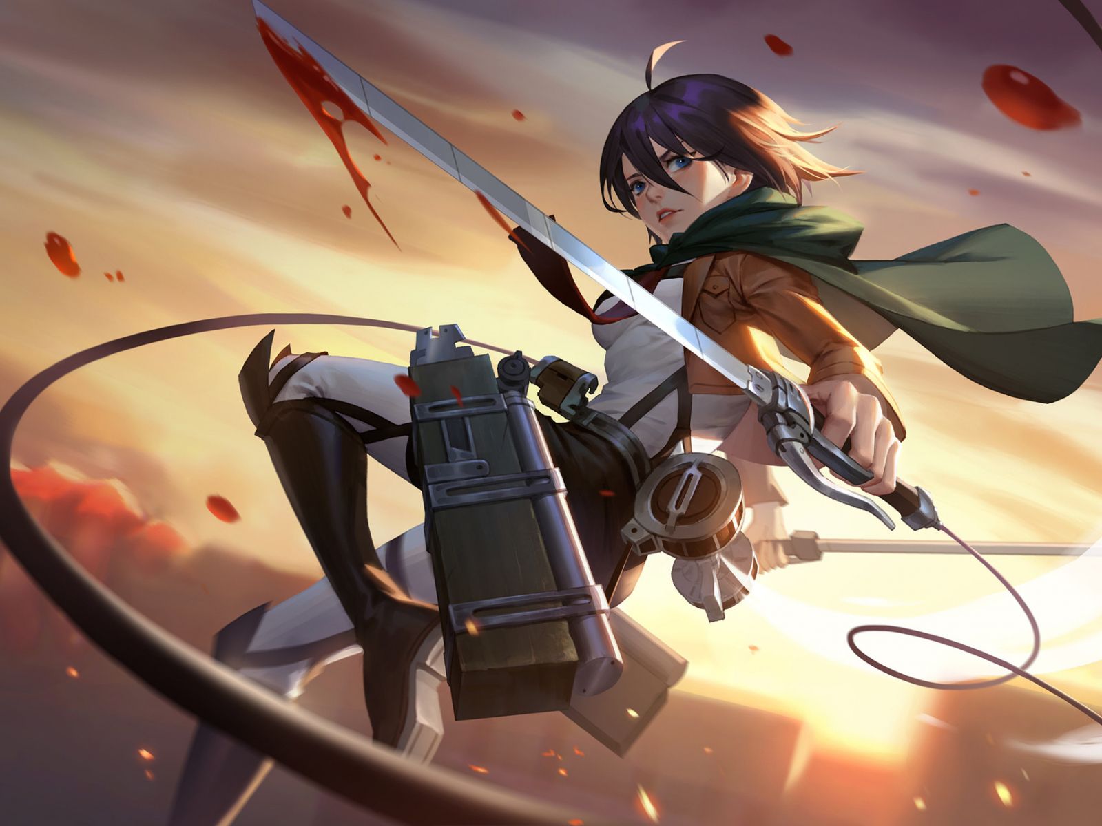 Desktop Wallpaper Mikasa Ackerman, Attack On Titan, Art, Anime Girl, HD Image, Picture, Background, 92af0e