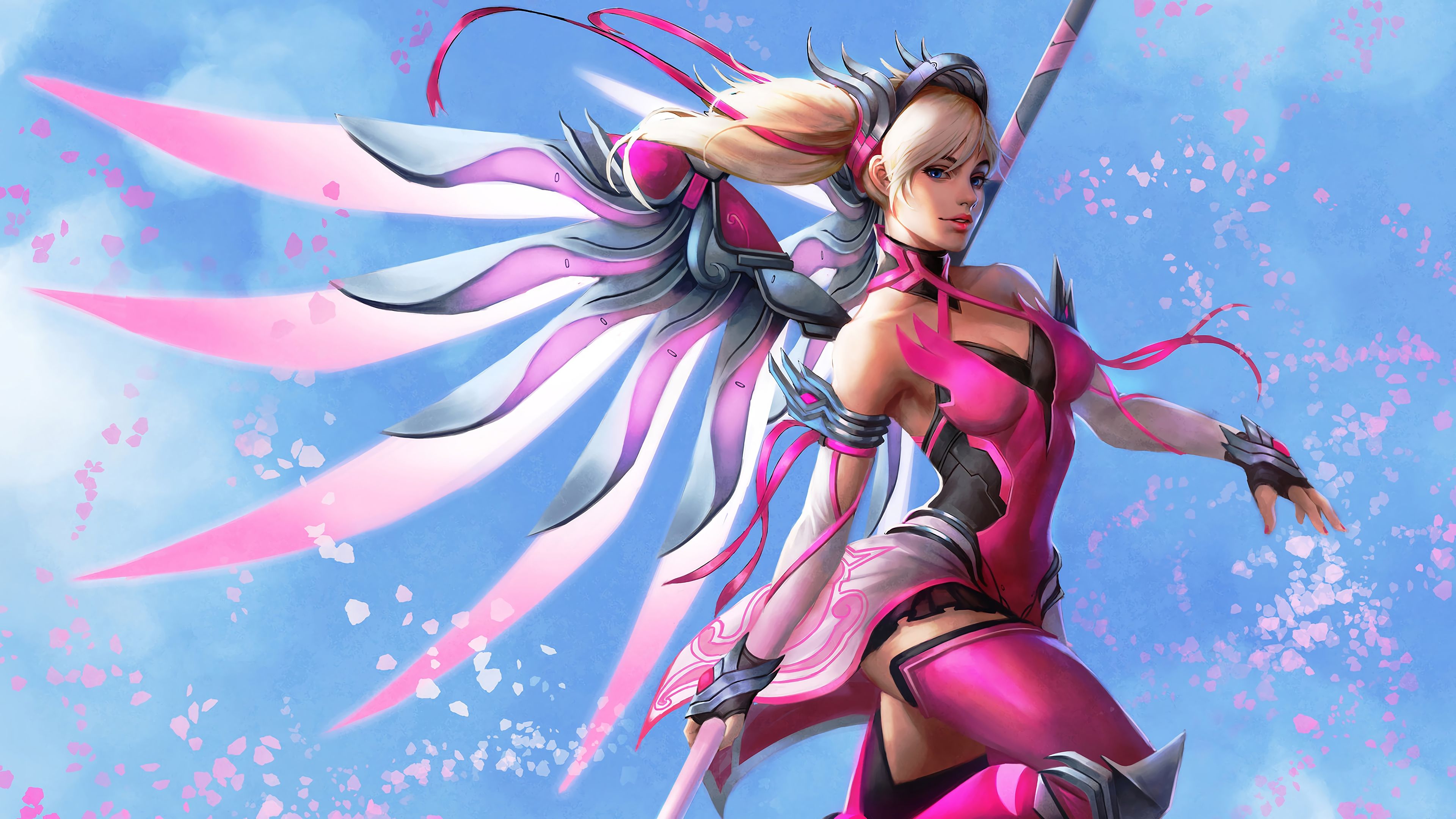 Pink Mercy Overwatch 4K