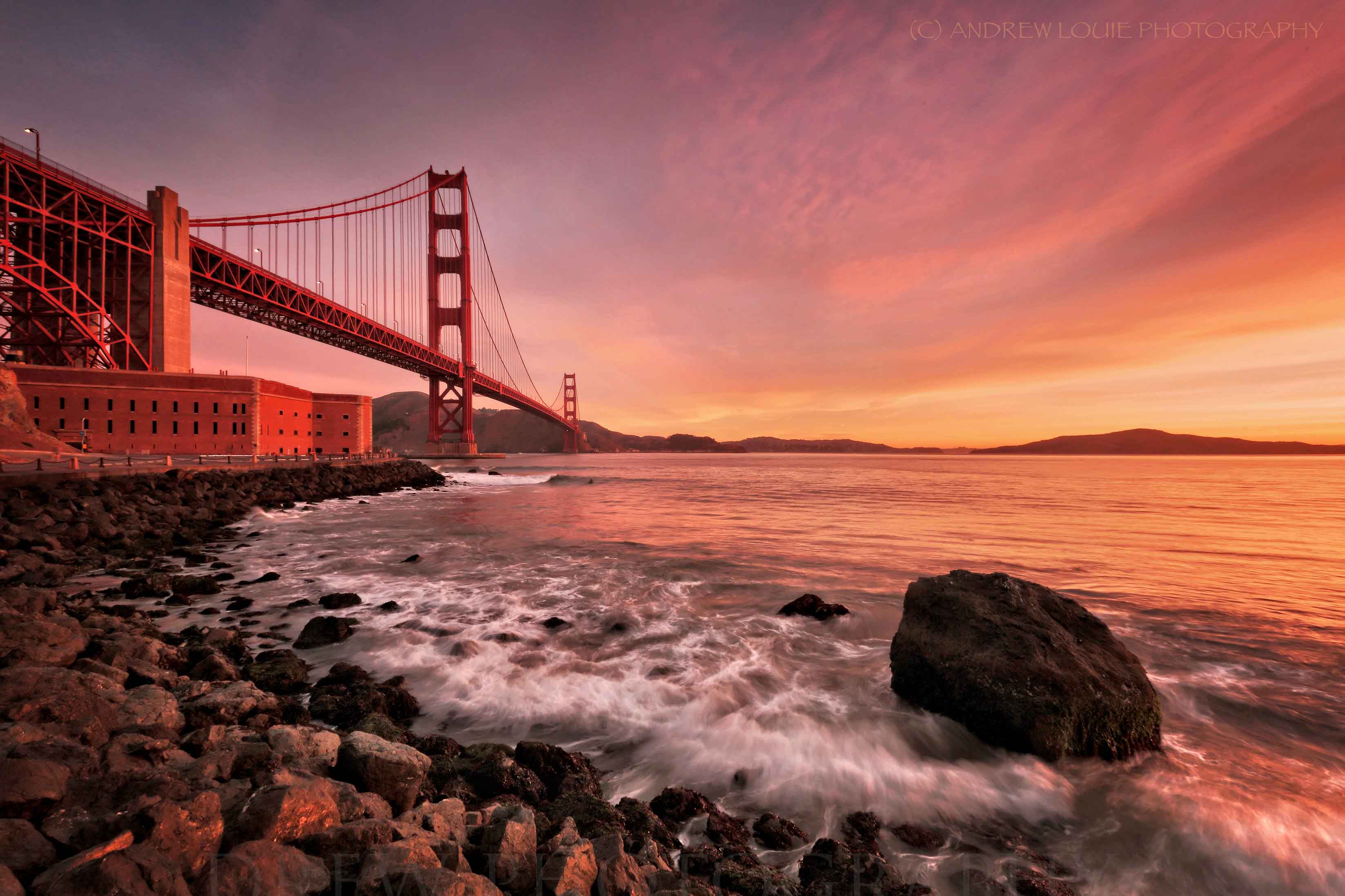 Wallpaper, bridge, summer, colors, sunrise, point, happy, golden, gate, San, francisco, fort, burn, Friday, ends 3294x2195