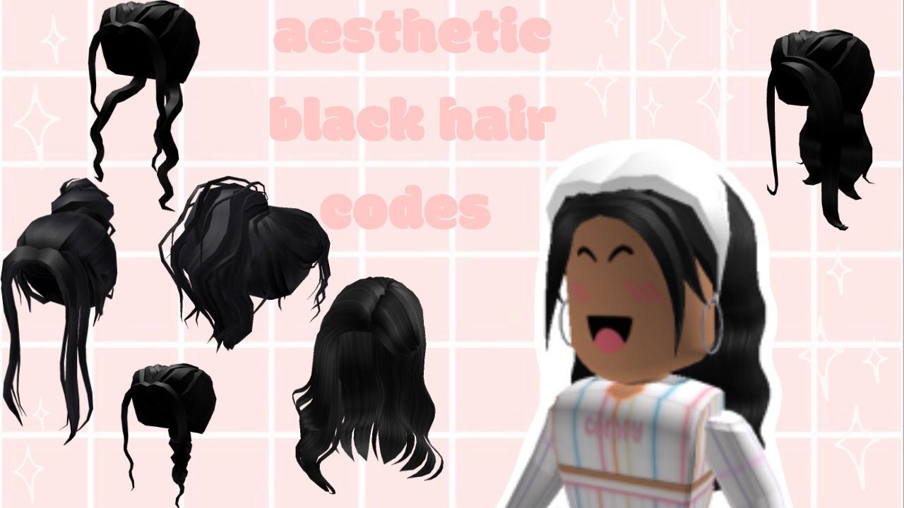 Aesthetic Black Hair Codes!! (girls). Black hair roblox, Black ponytail hairstyles, Black aesthetic