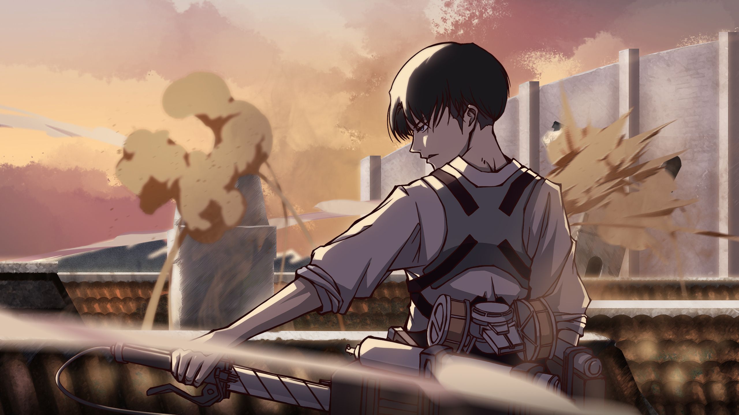 Attack On Titan Levi Ackerman Going To Take Sword To Fight HD Anime Wallpaper