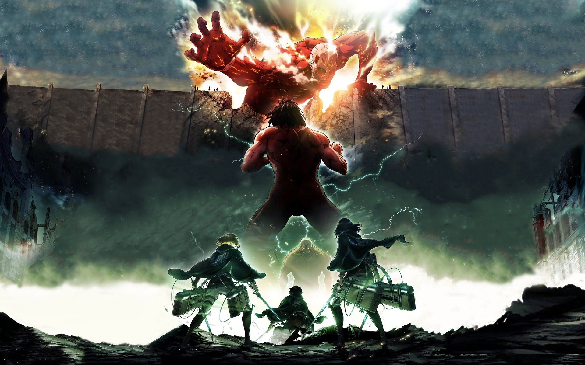 Desktop Wallpaper Attack On Titan, Anime, Fight, HD Image, Picture, Background, 70f4c6