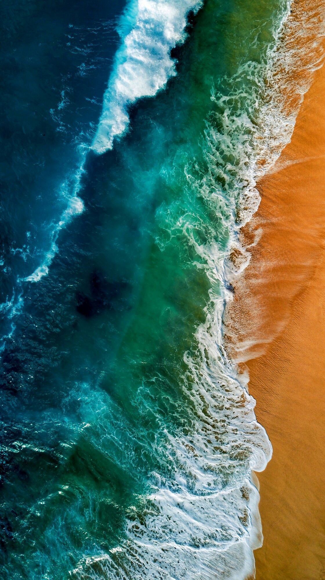 Aerial View Beach Sand And Ocean Waves Wallpapers - Wallpaper Cave
