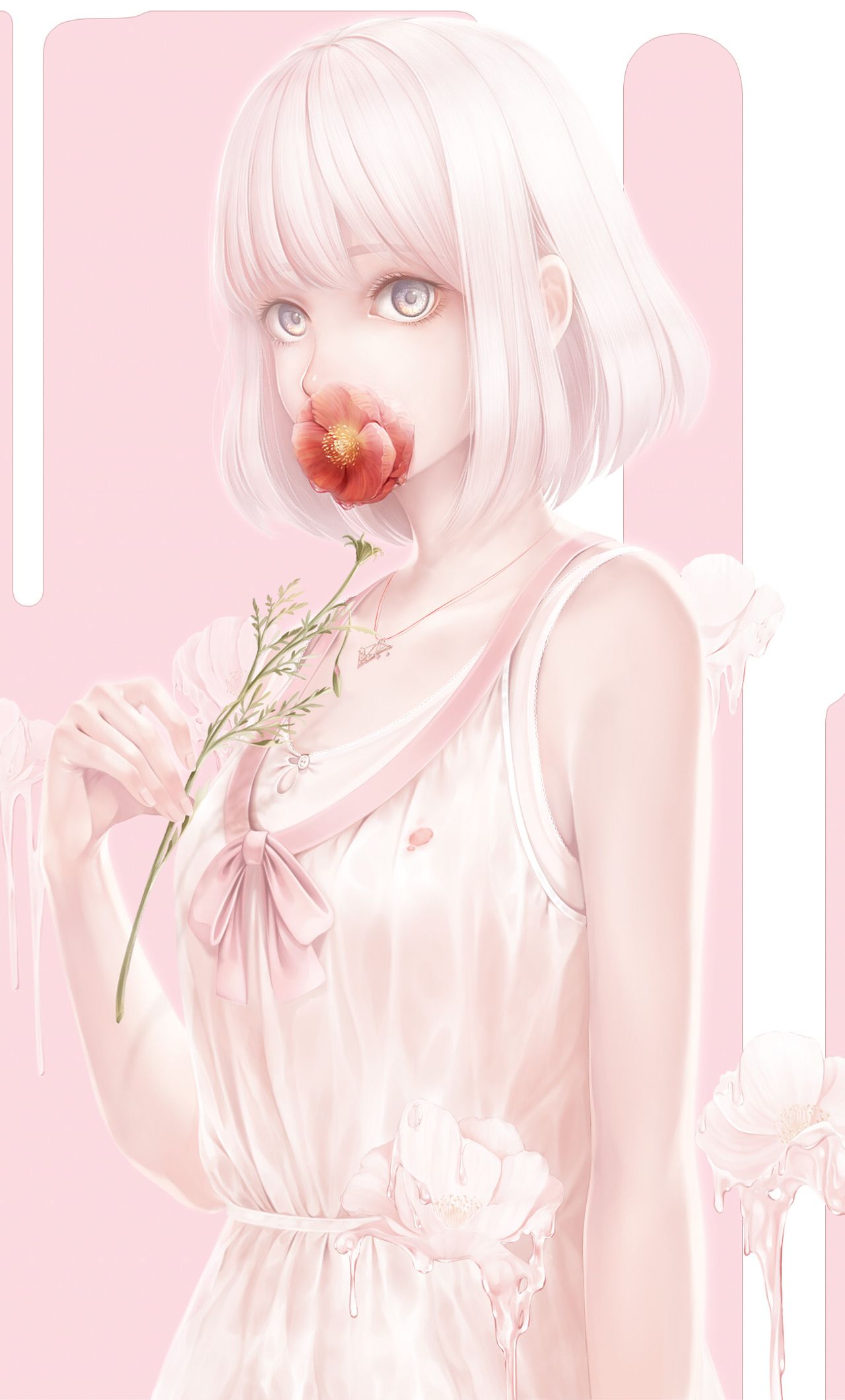 Download 1280x2120 wallpaper simple, art, anime girl, summer, iphone 6 plus, 1280x2120 HD image, background, 3704