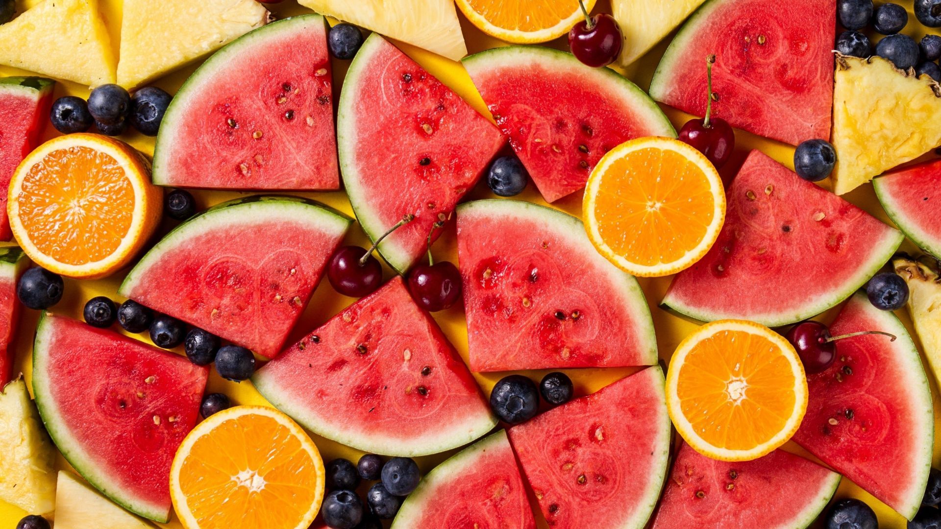 Desktop wallpaper colorful fruits, berries, watermelon, summer, HD image, picture, background, d038de