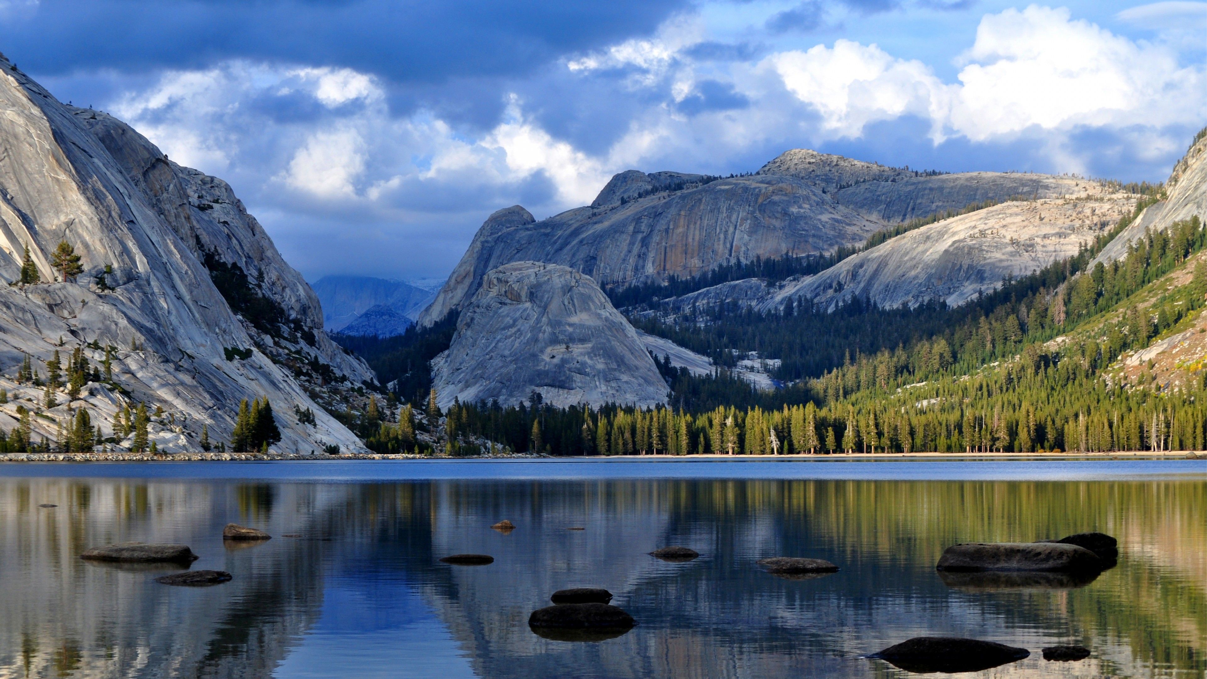 Wallpaper Half Dome, mountain, Yosemite, National Park, California, forest, lake, 4k, Nature
