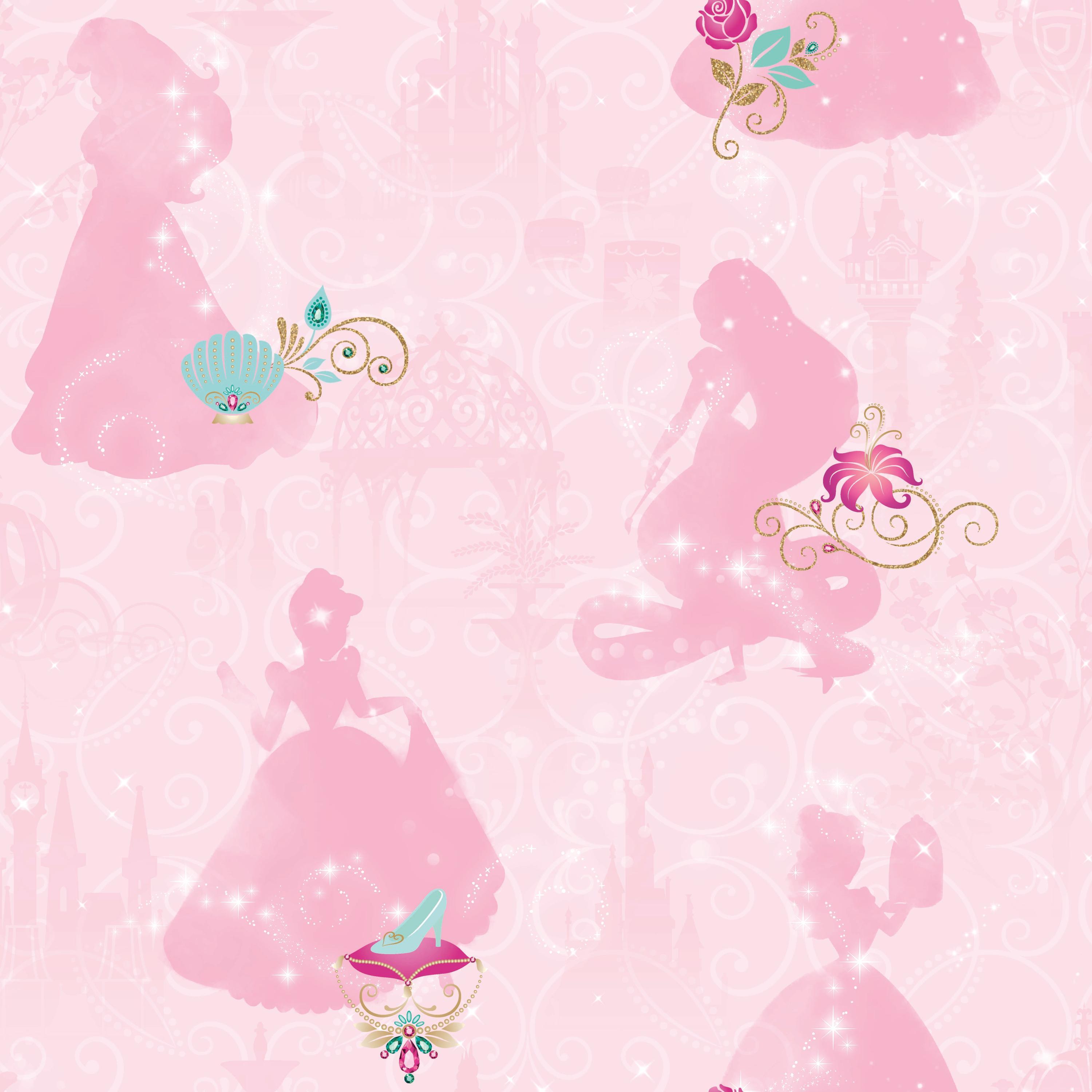 RoomMates Disney Princess Pink Peel and Stick Wallpaper