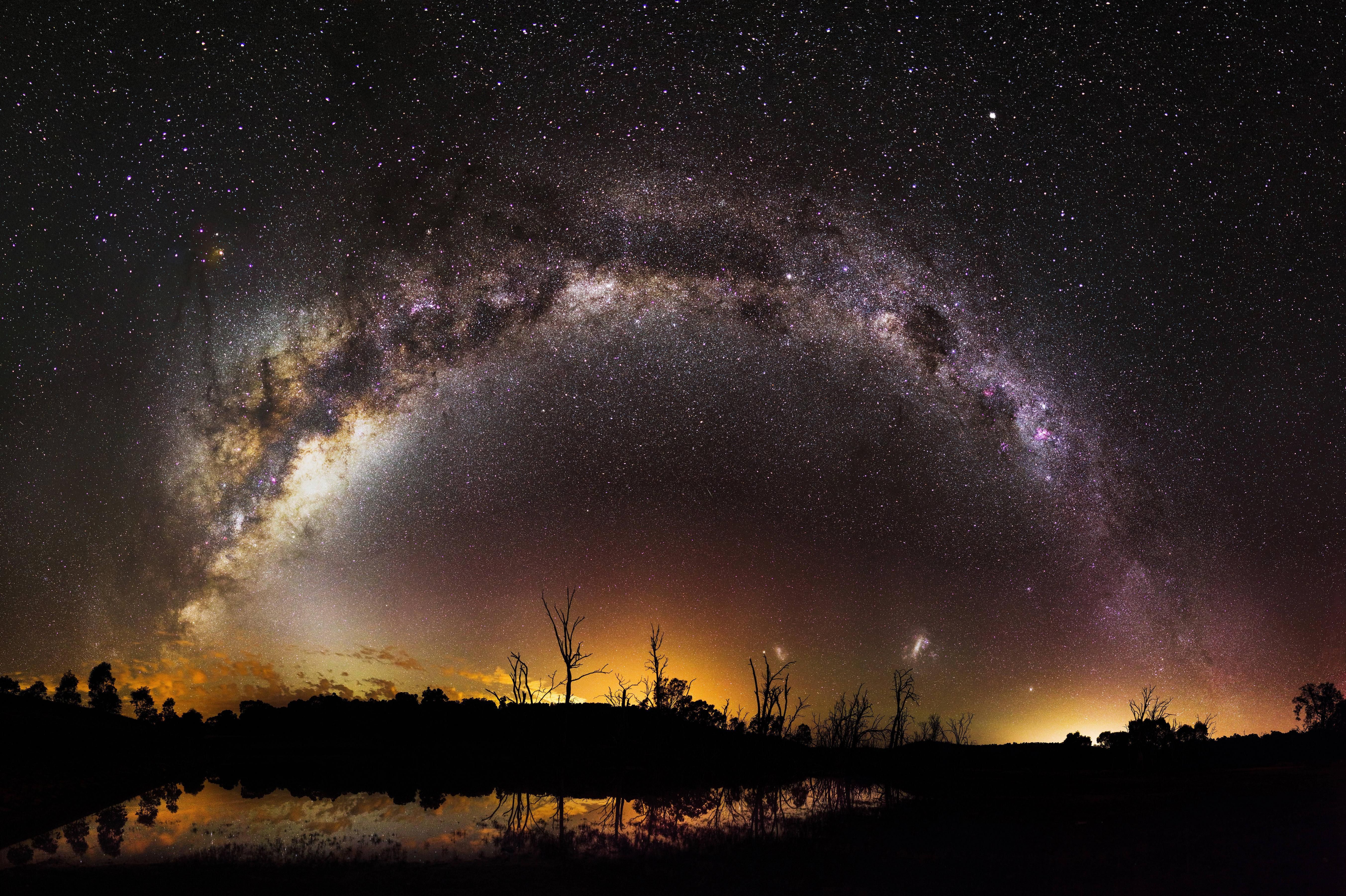 This is a 53 shot, 500MP image I took recently of the Milky Way over Harvey Dam in Western Australia. Milky way, Night skies, Milky way galaxy
