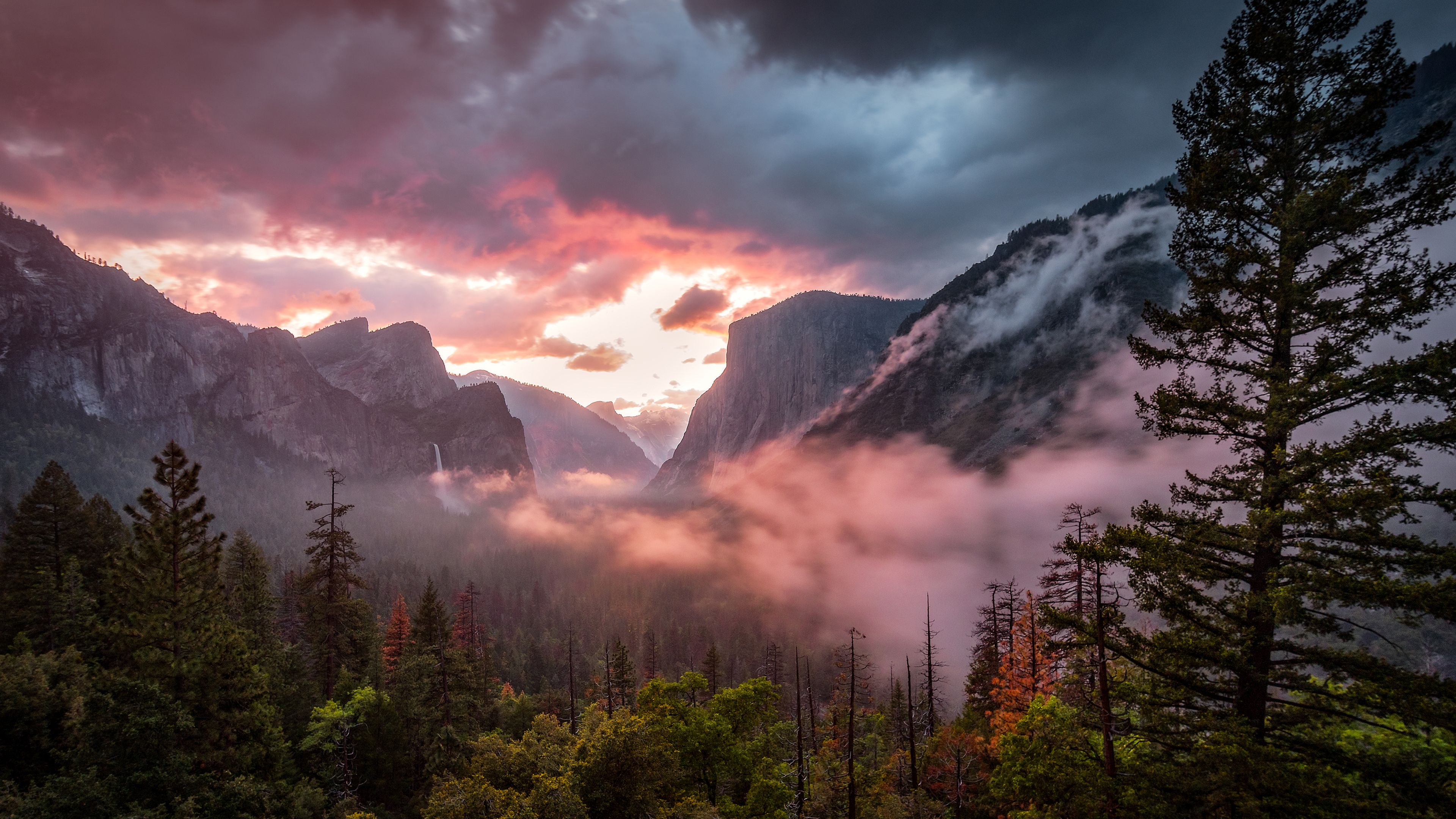Yosemite National, Park Yosemite, Valley Misty, Morning, 4k " Free des...