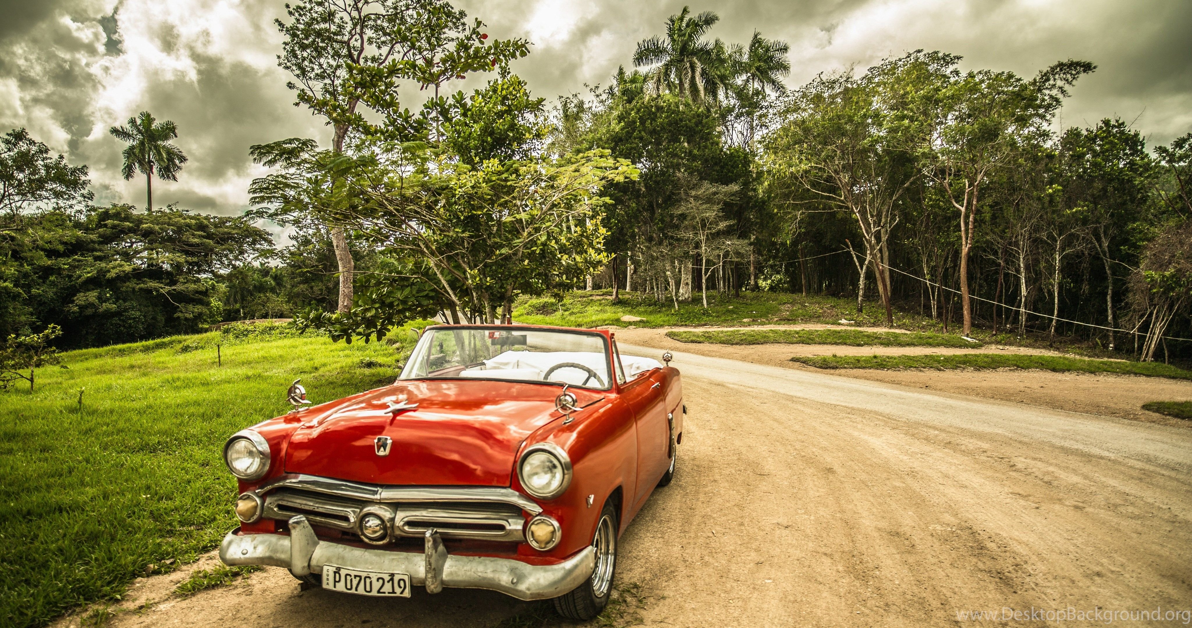 Cuba Old Car Red Forest Wallpaper HD. Free Desktop Background 2016. Desktop Background