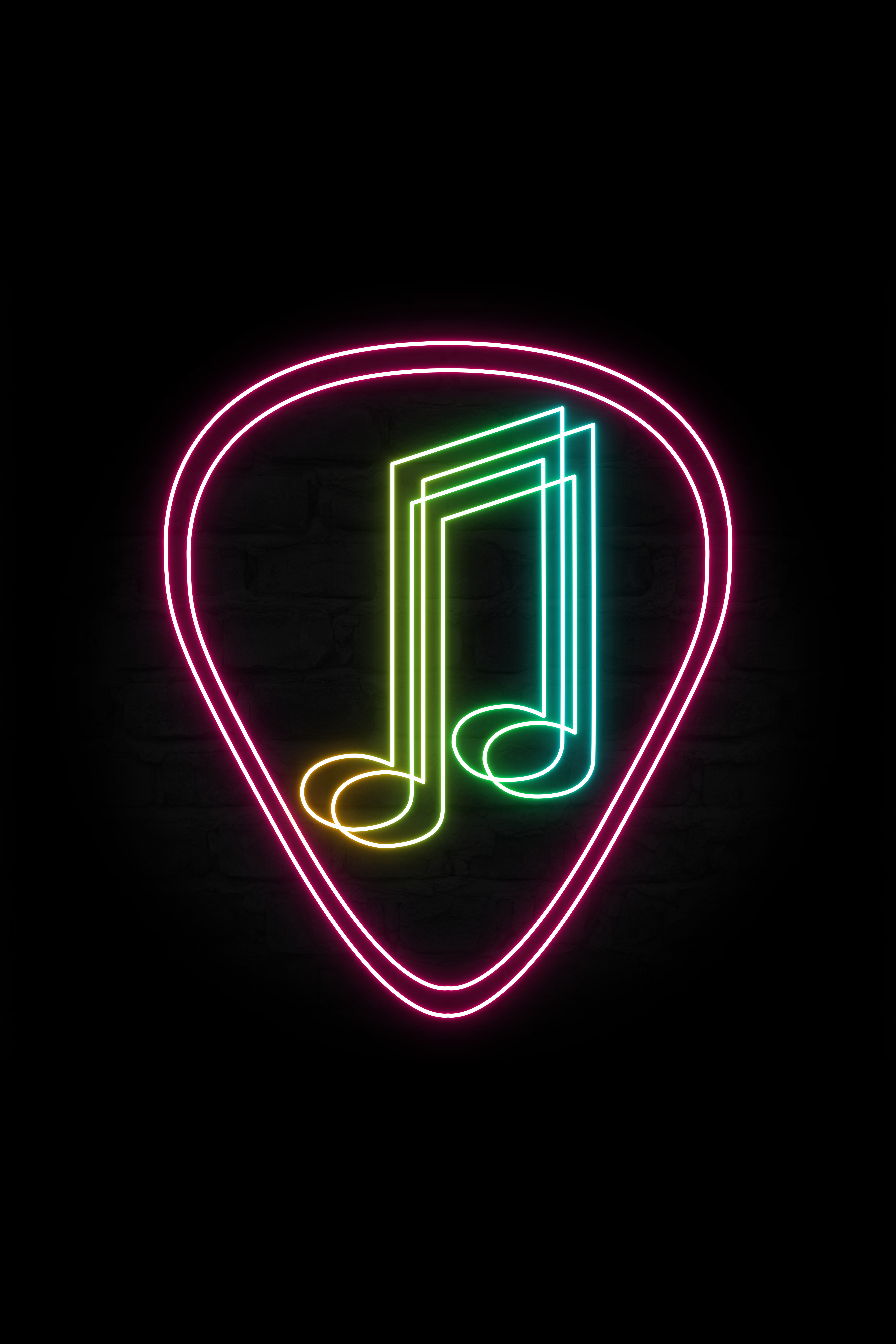 Neon Music Note and Guitar Pick. Cool neon signs, Wallpaper iphone neon, Neon wallpaper