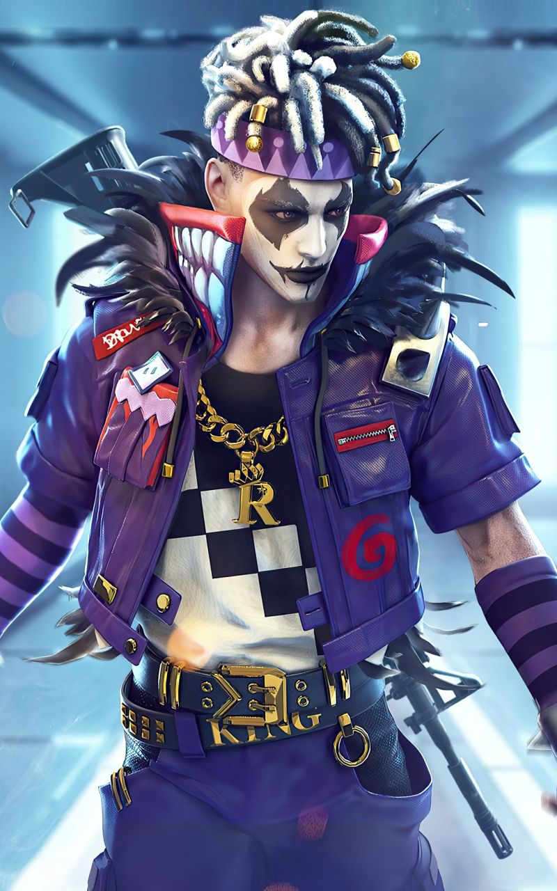 Download 800x1280 Wallpaper Garena Free Fire, Game, Clown Character, 2020, Samsung Galaxy Note Gt N7000, Meizu Mx 2, 800x1280 HD Image Background
