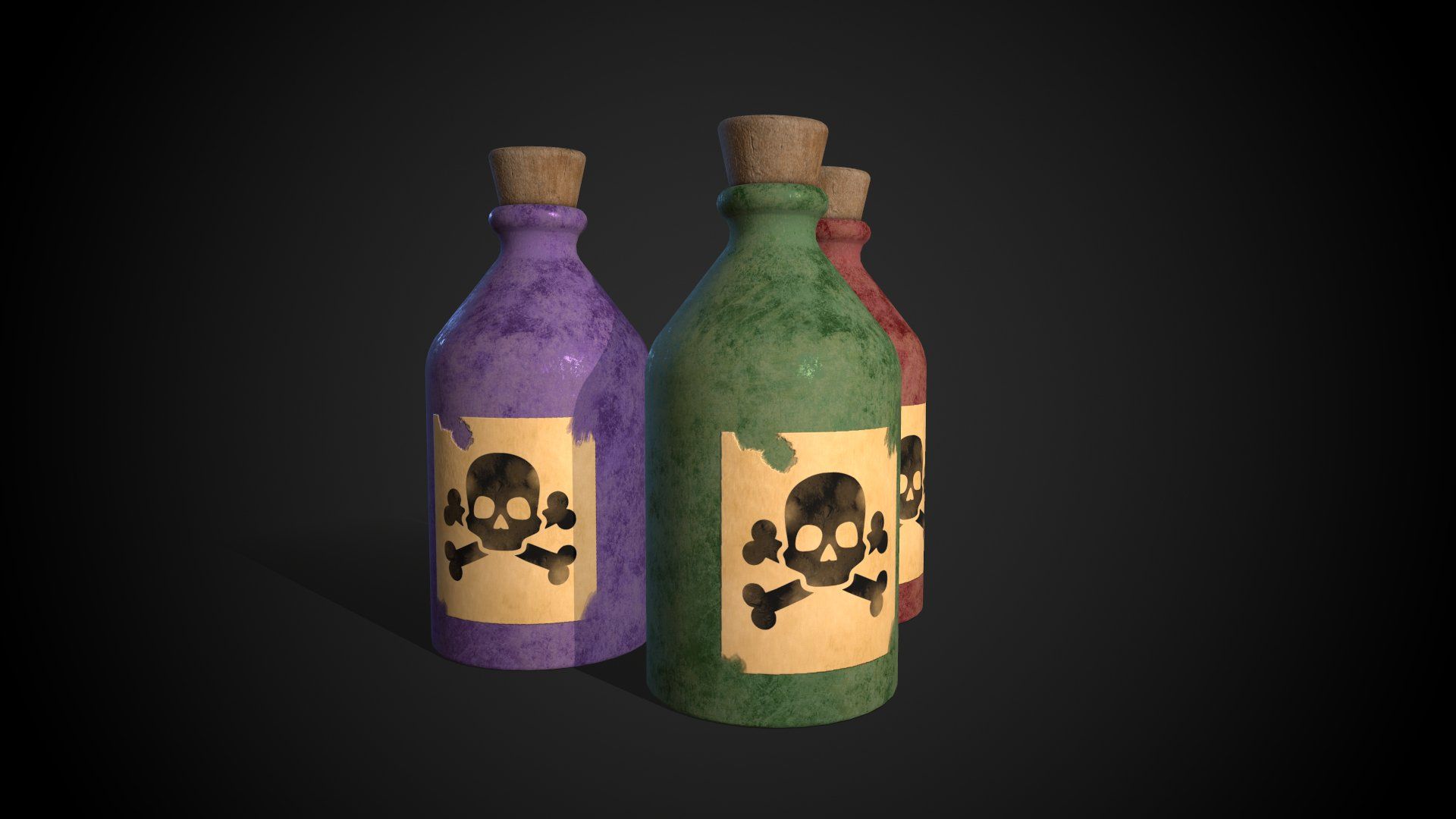 Poison Bottles 3D Model