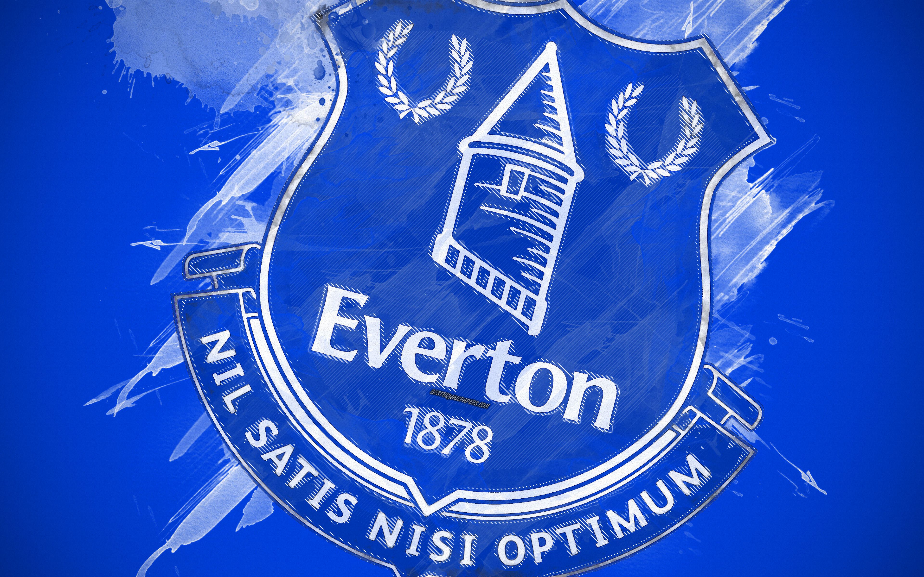Everton Fc, 4k, Paint Art, Logo, Creative, English F.c. HD Wallpaper