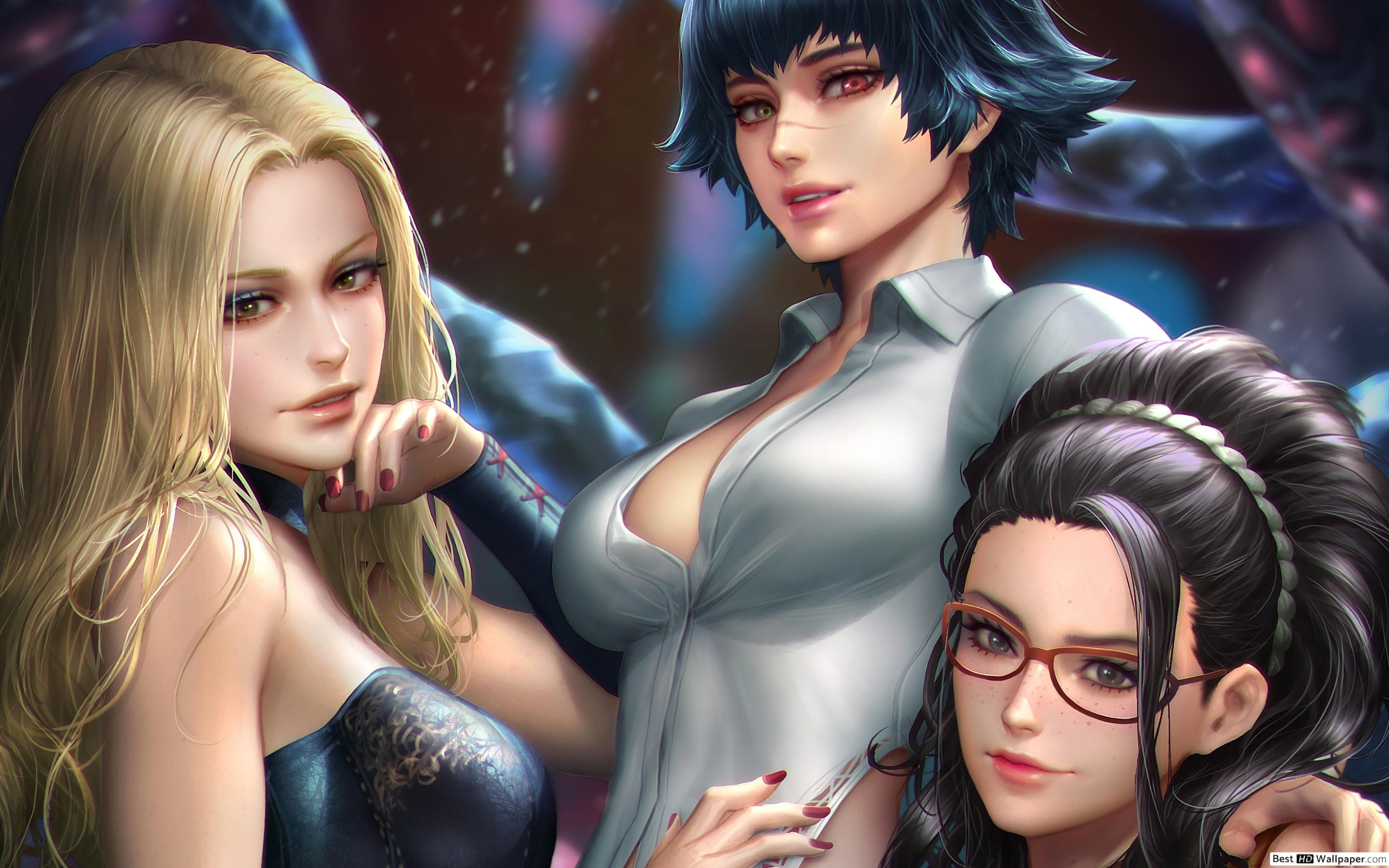 Trish with Lady & Nico May Cry 5 (Video Game) HD wallpaper download