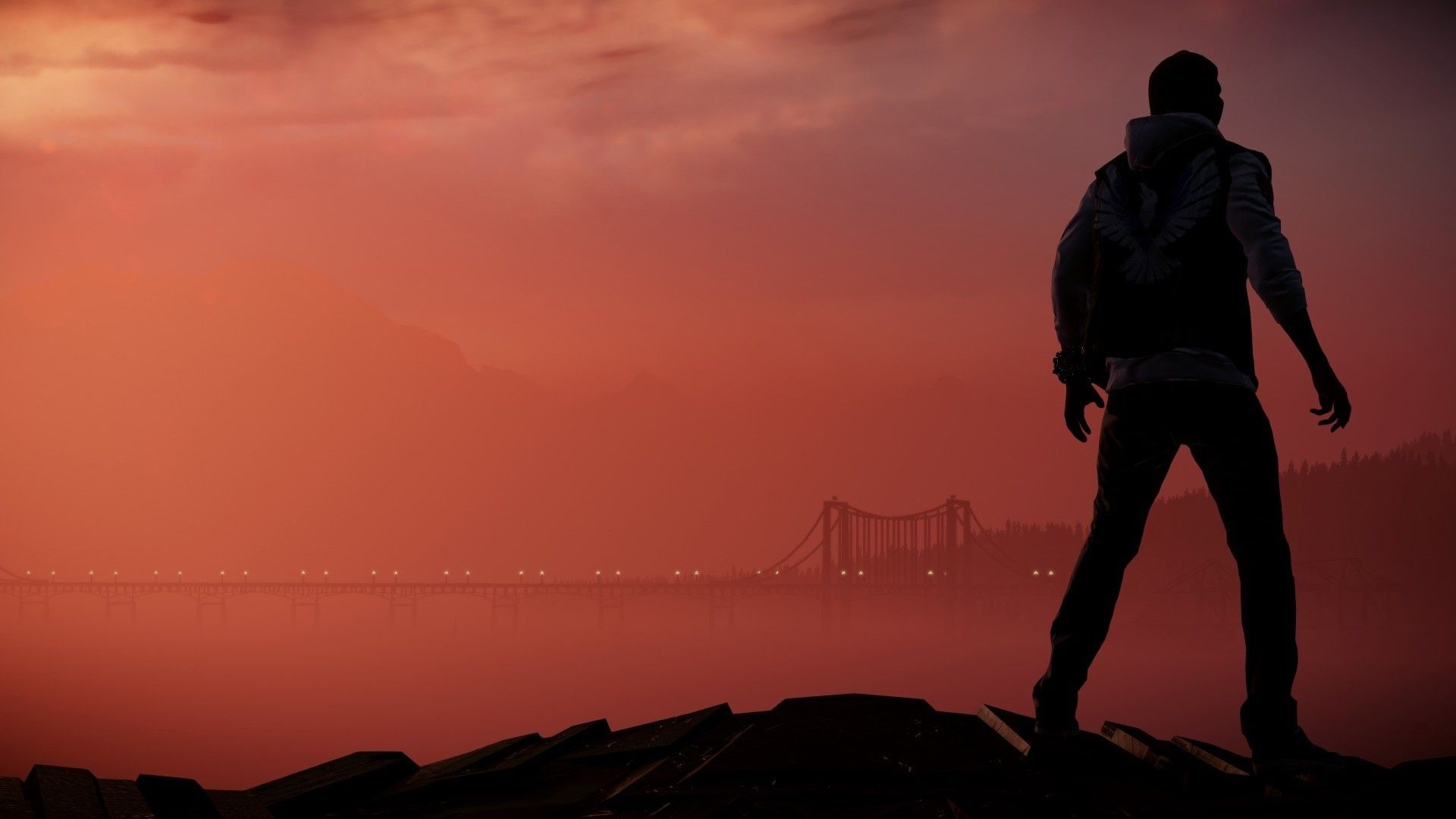 1920x1080 delsin rowe infamous second son seattle photo mode good karma silhouette video games playstation 4 sony wallpaper JPG 122 kB