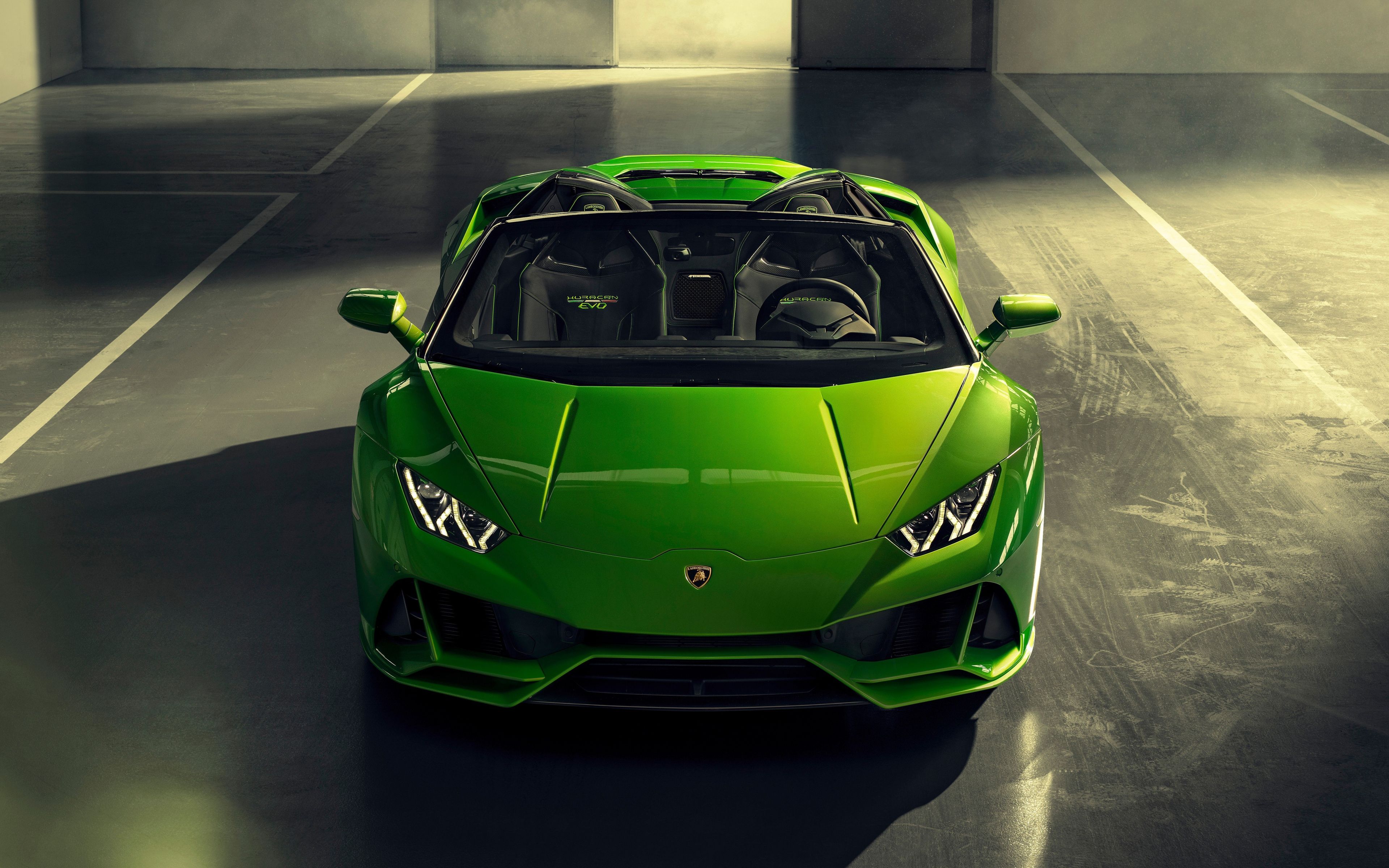 Download Convertible car, green, Lamborghini Huracan wallpaper, 3840x 4K Ultra HD 16: Widescreen