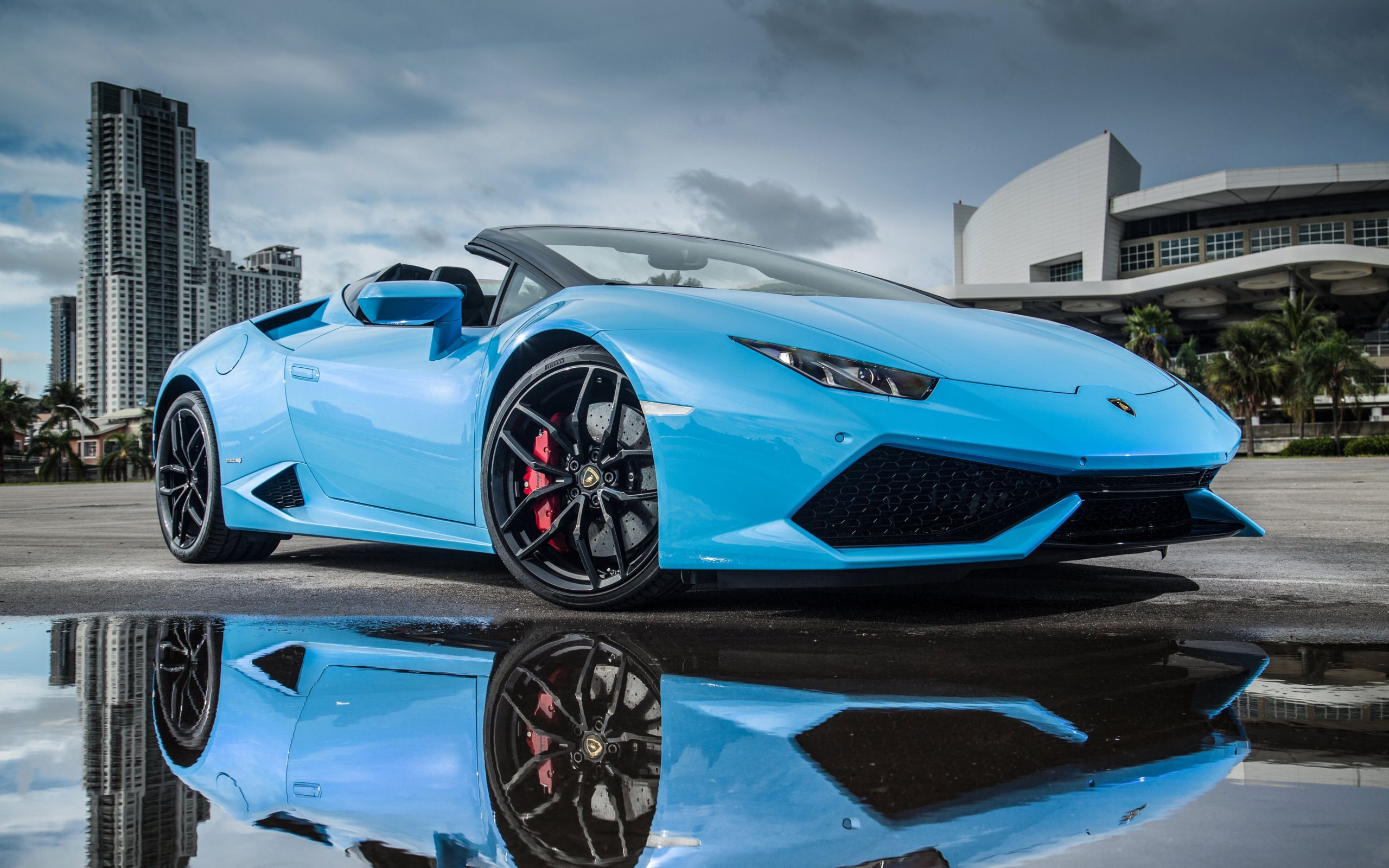 Desktop Wallpaper Lamborghini Huracan, Blue Sports Car, 4k, HD Image, Picture, Background, 0571ee