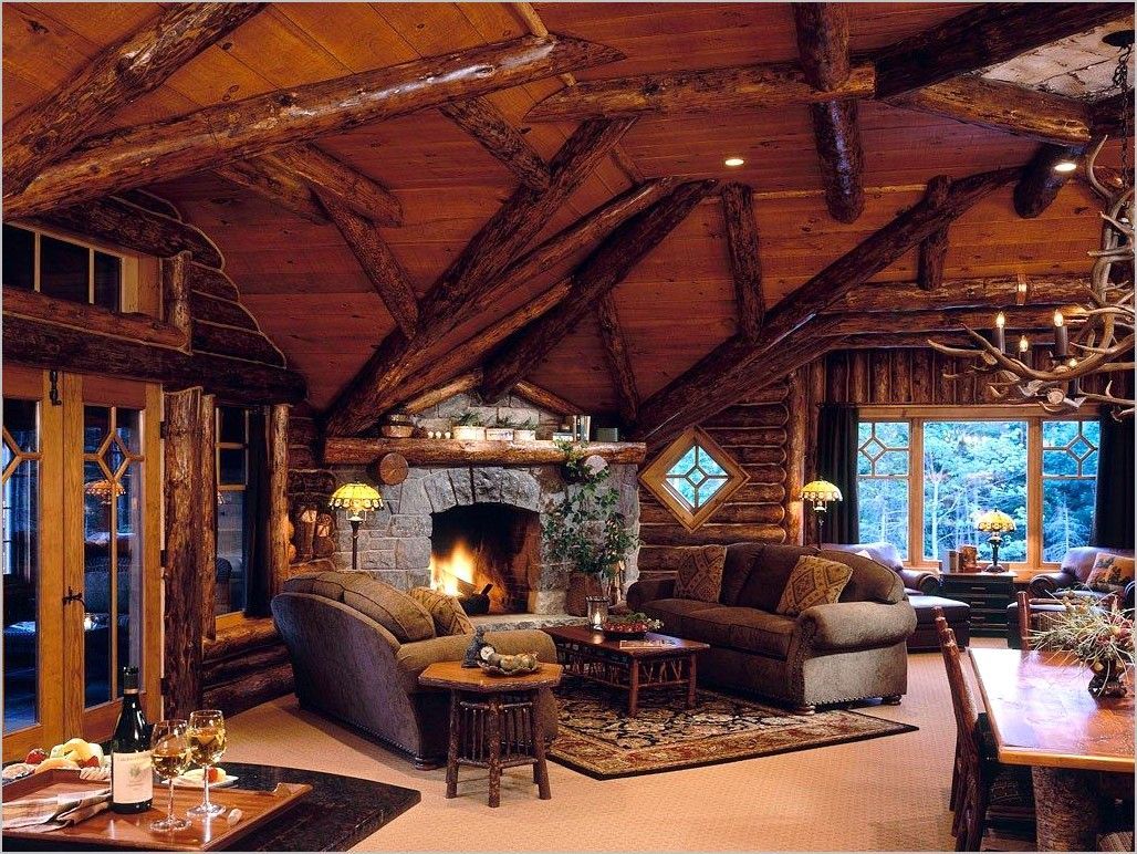 Cabin Fireplace 4k Wallpaper. Casas de troncos, Casas, Cabañas rústicas