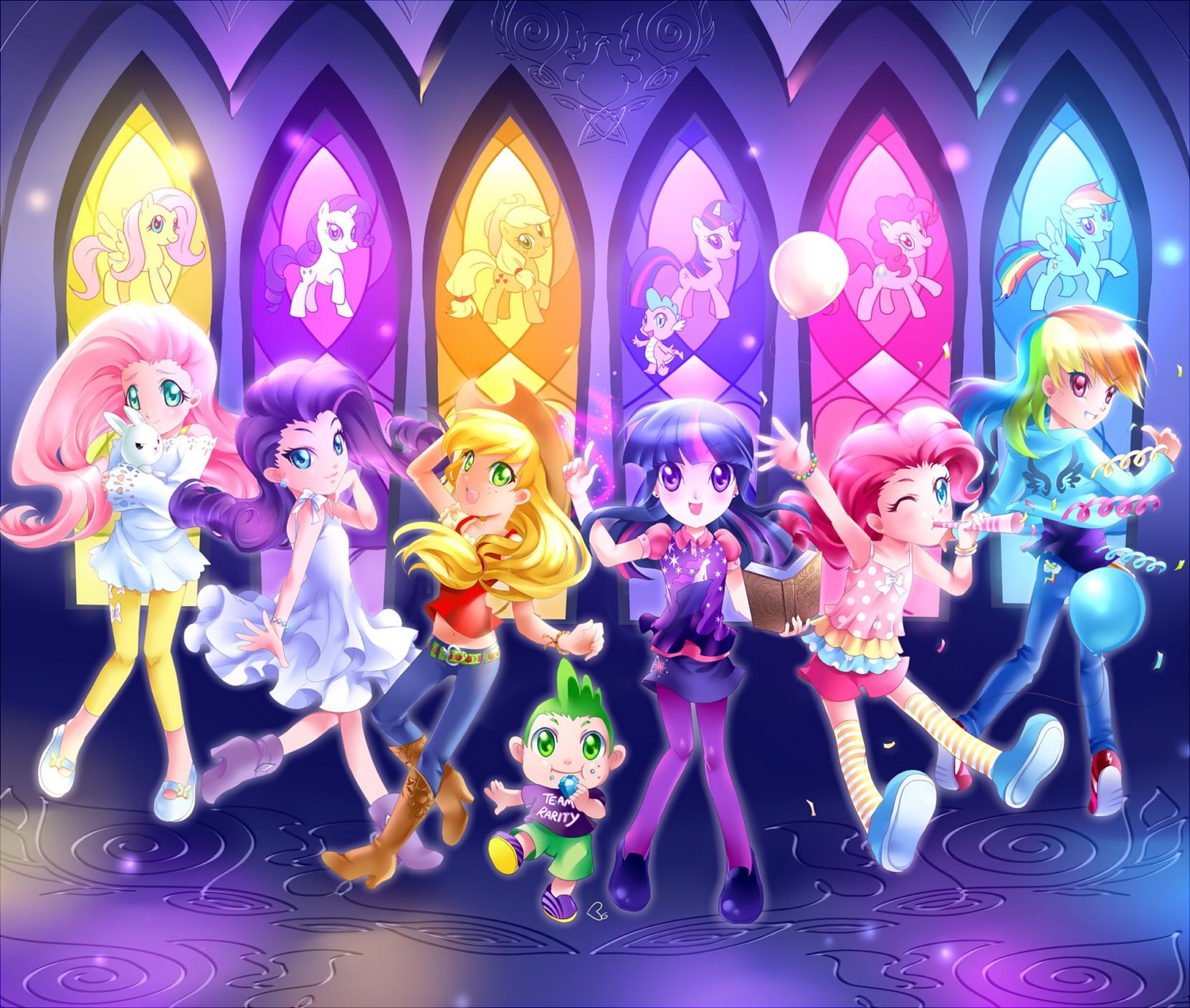 Rainbow Dash Pinkie Pie Spike Twilight Sparkle Pony My Little Pony Rarity HD Wallpaper