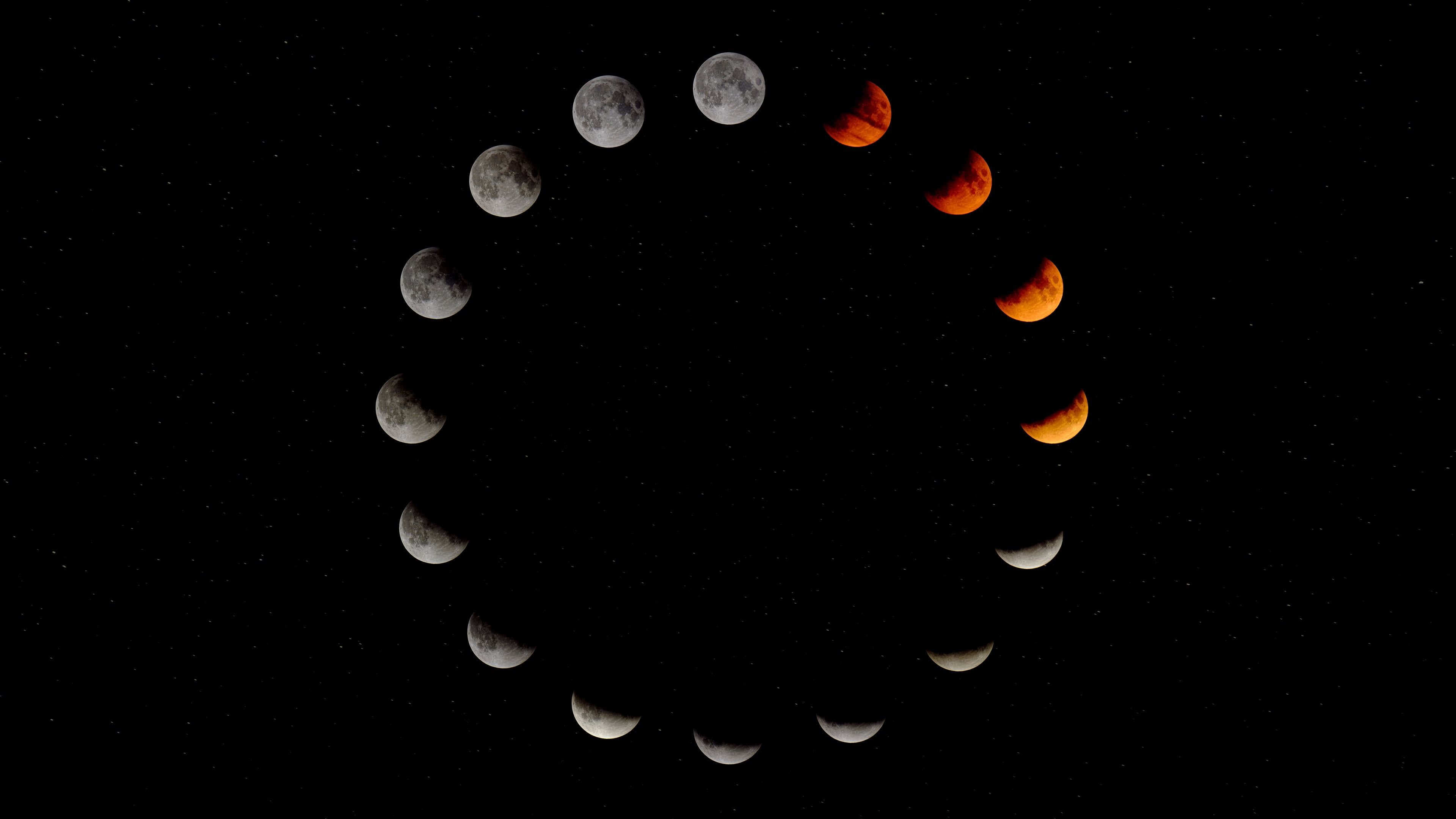 Moon #space #stars #circle Red moon moon phases K #wallpaper #hdwallpaper #desktop. Red moon, Wallpaper, Moon phases