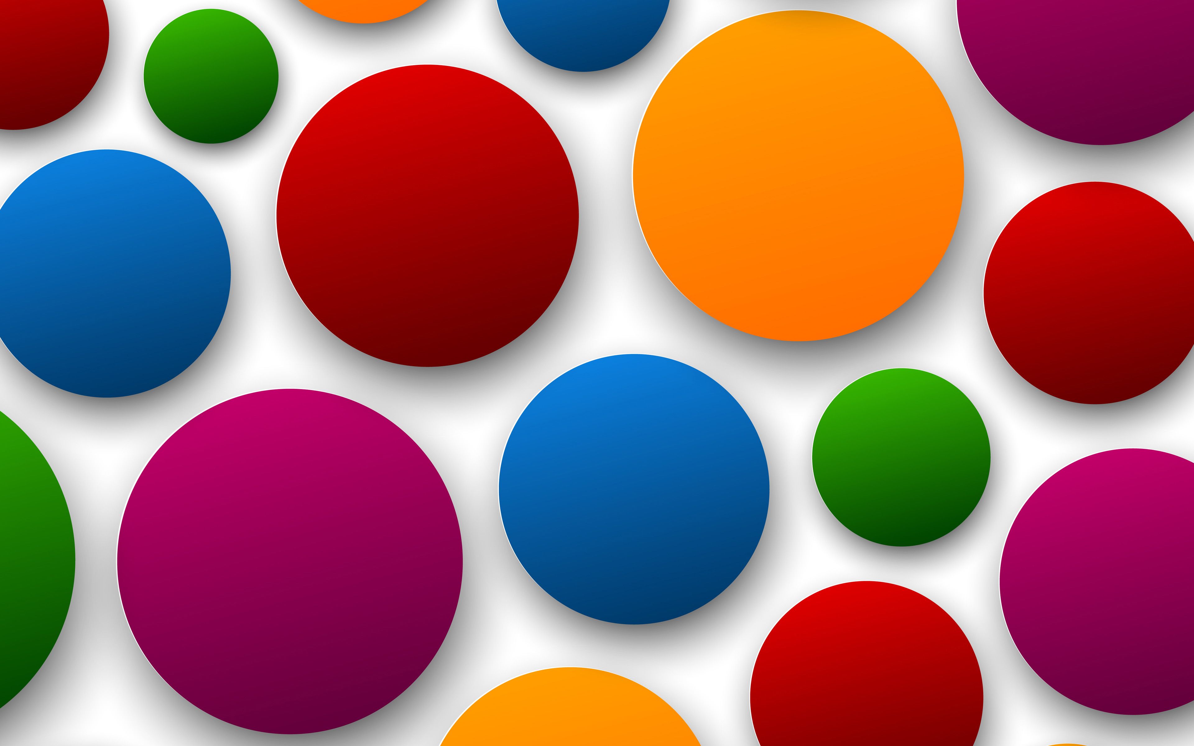 Download wallpaper colorful circles, 4k, abstract background, material design, artwork, background with circles for desktop with resolution 3840x2400. High Quality HD picture wallpaper