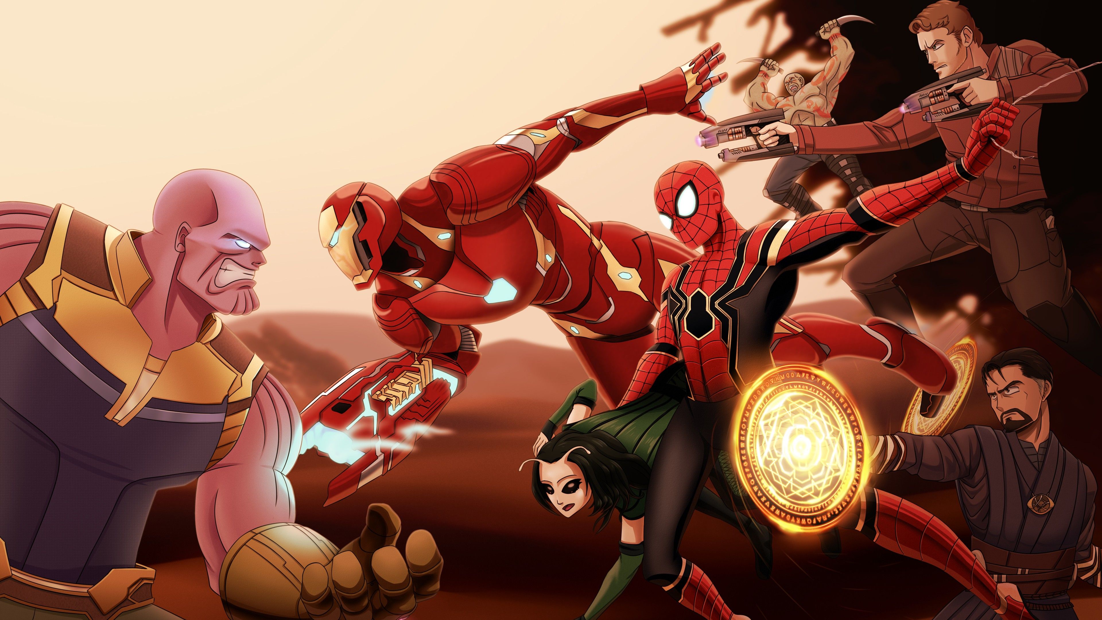 Hulk Spider Man 4K HD Avengers Infinity War Wallpaper