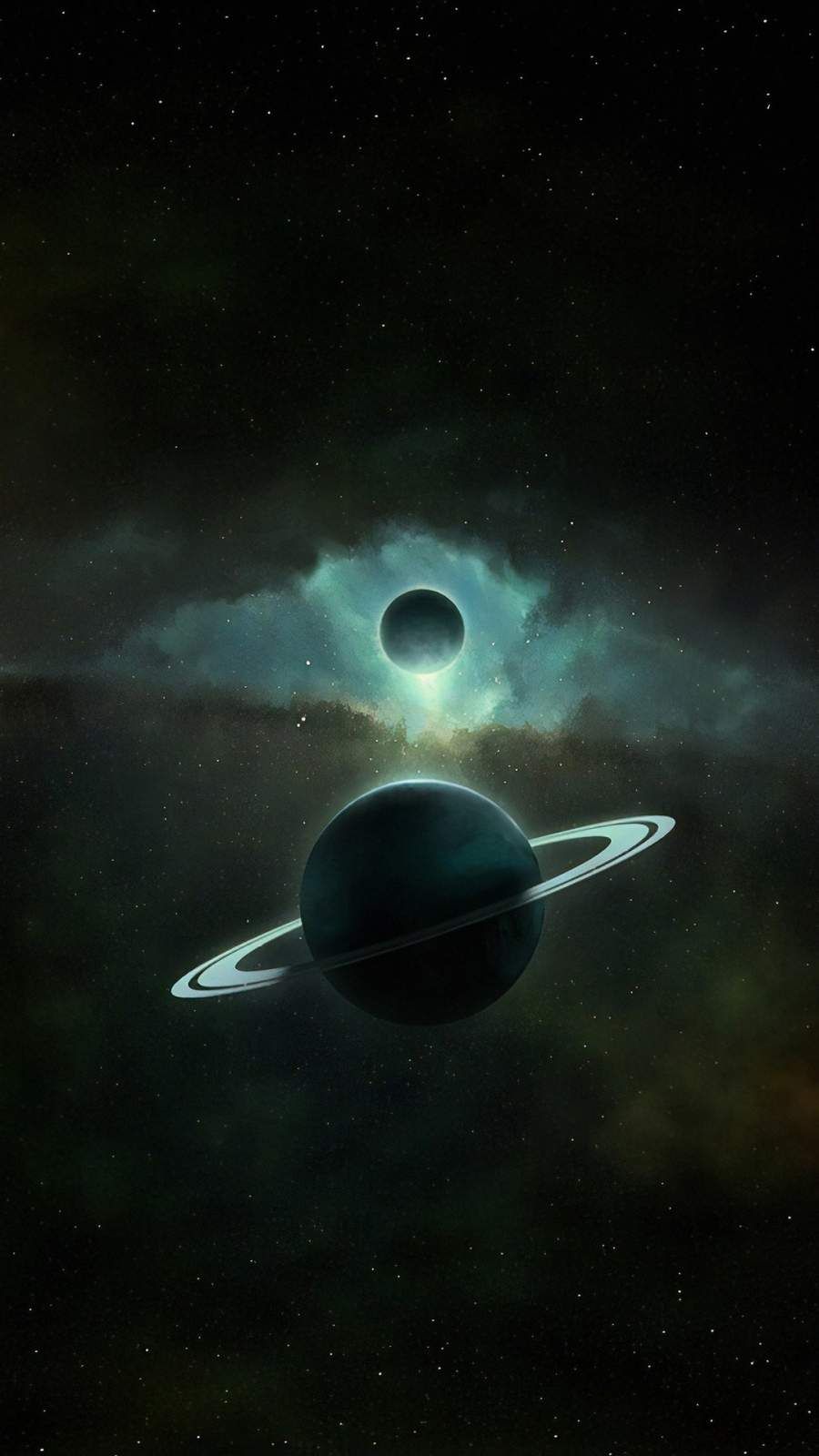 Saturn Planet Art 4K iPhone 11 Pro Max Wallpaper