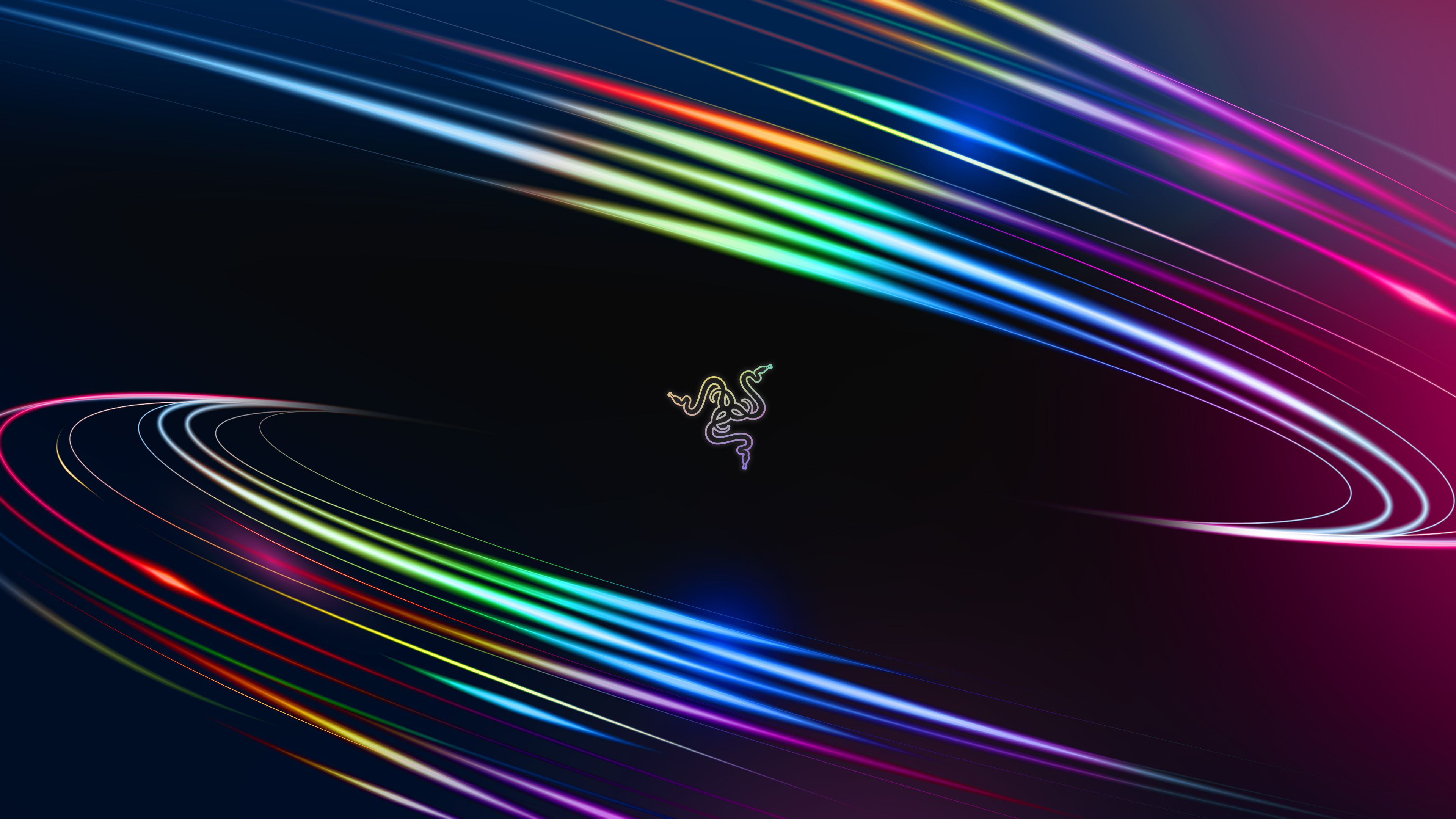 Vortex 4K Wallpaper, Waves, Spectrum, Razer, Colorful, Neon, Abstract