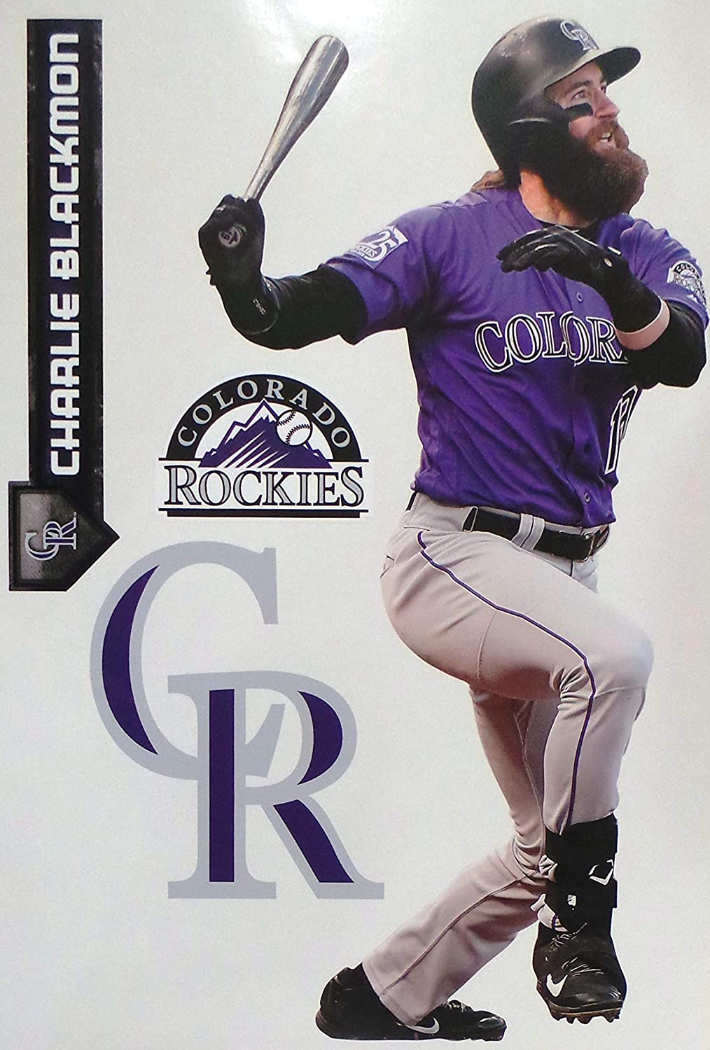 Charlie Blackmon FATHEAD Rockies Logo Set Official MLB Vinyl Wall Graphics 17 INCH: Arts, Crafts & Sewing