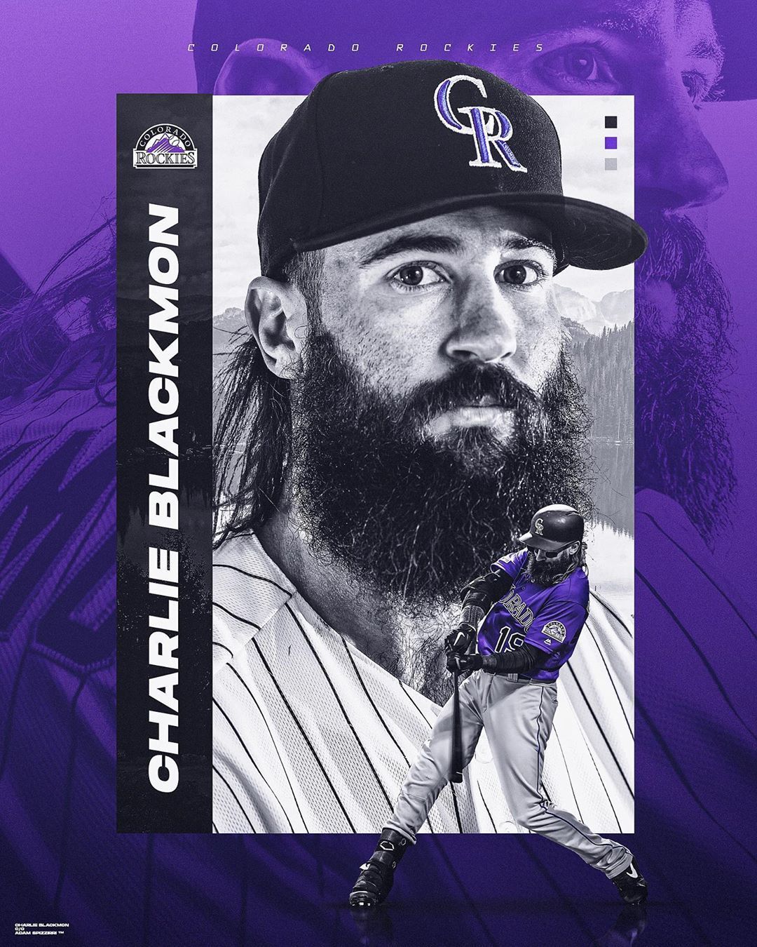 Adam Spizzirri on Instagram: “155 / Charlie Blackmon has been red hot to start the MLB season. He le. Baseball design, Sports graphic design, Batting average
