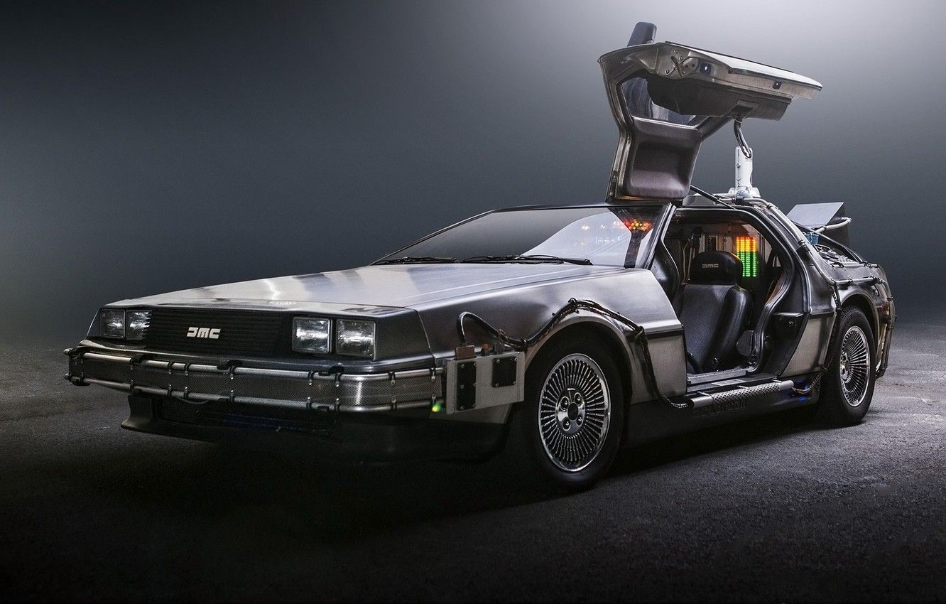 Wallpaper background, the door, Back to the future, The DeLorean, DeLorean, DMC- the front, Back to the Future, Time machine, Time Machine image for desktop, section другие марки