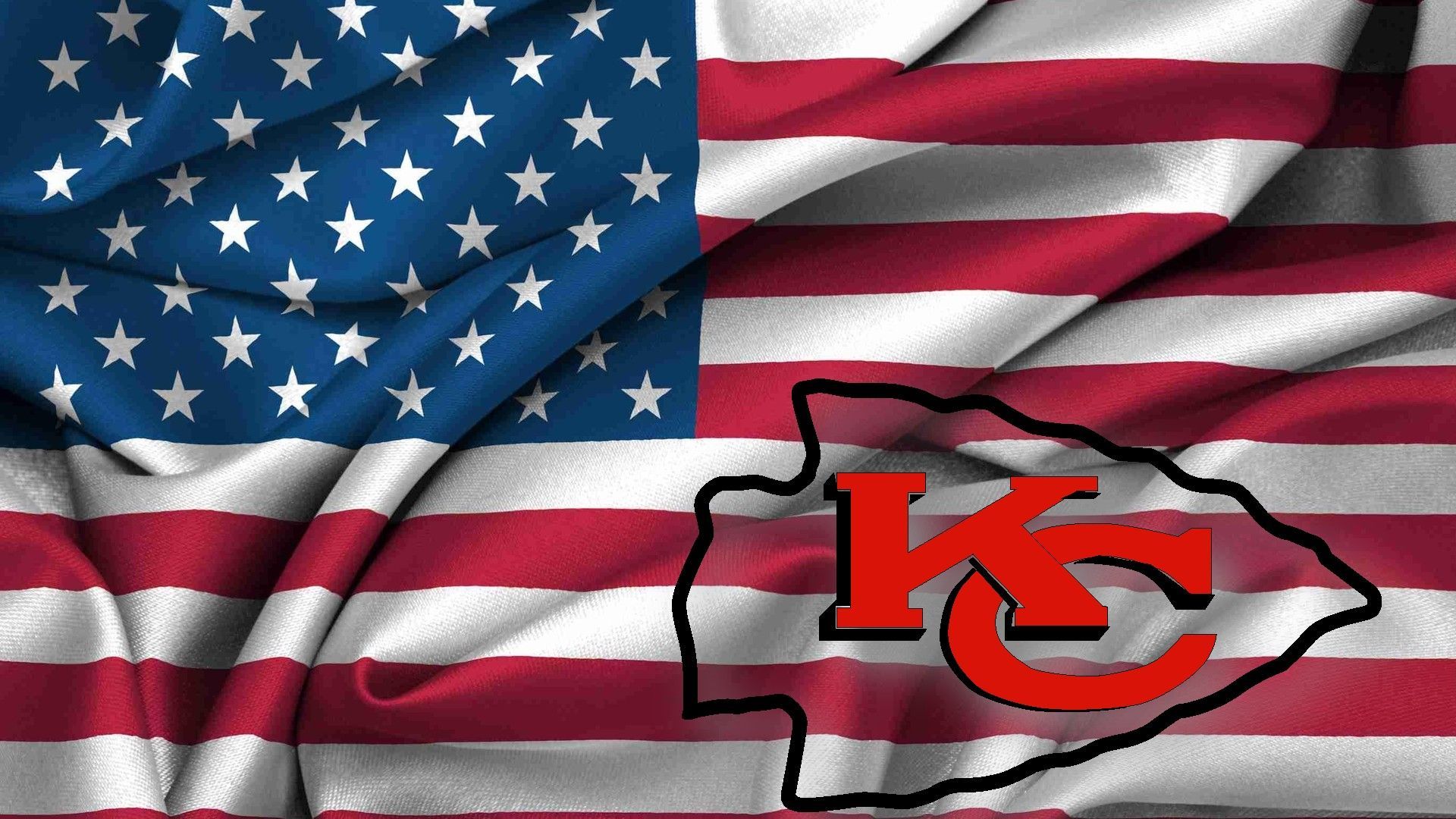 kansas city chiefs logo. Kansas City Chiefs Logo On Usa Flag Wavy Canvas 1920x1080 HD Nfl. Kansas city chiefs logo, Kansas city chiefs game, Kansas city chiefs