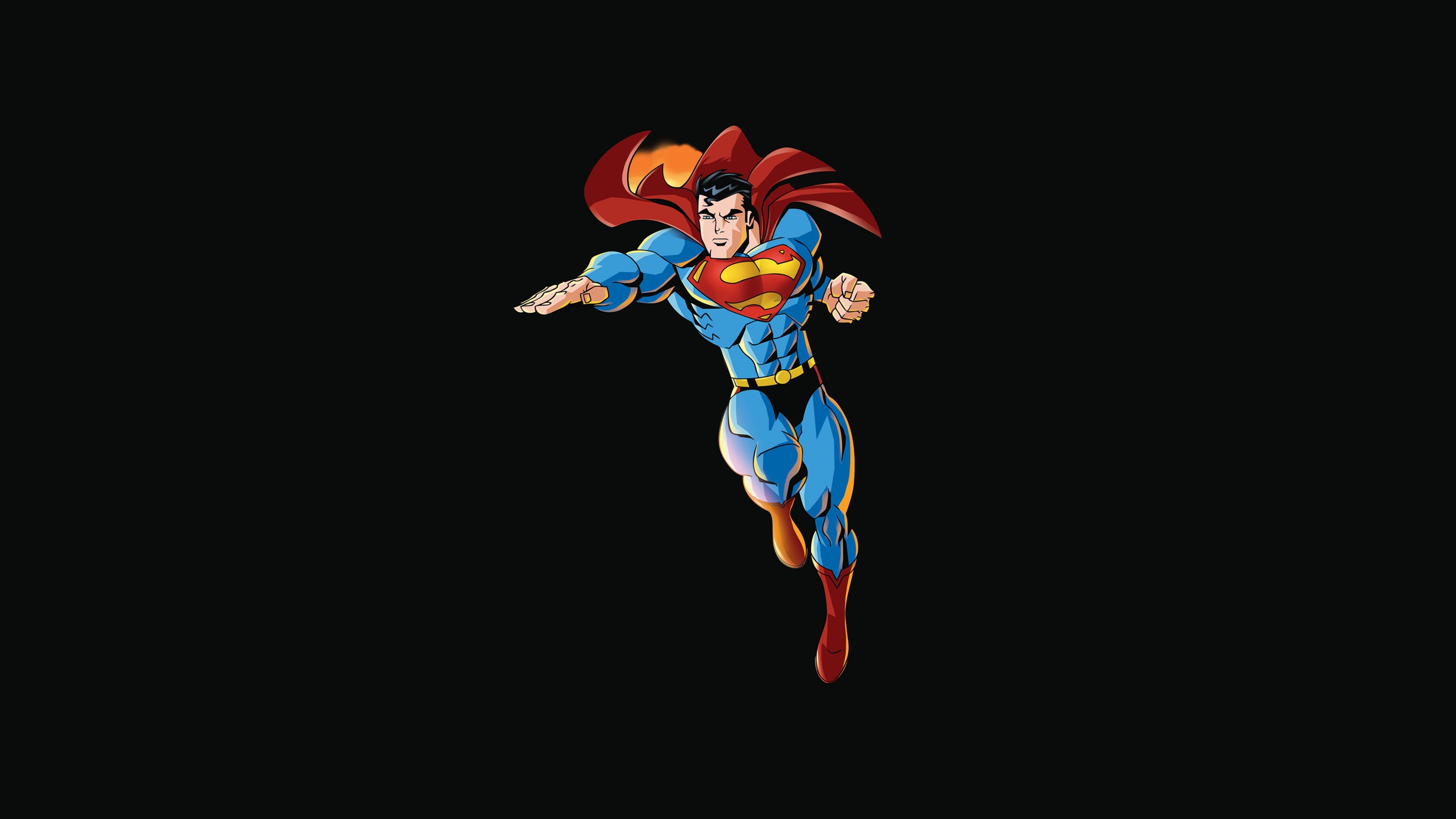 Download Superman, superhero, dc comics, dark & black, minimal, artwork wallpaper, 3840x 4K UHD 16: Widescreen