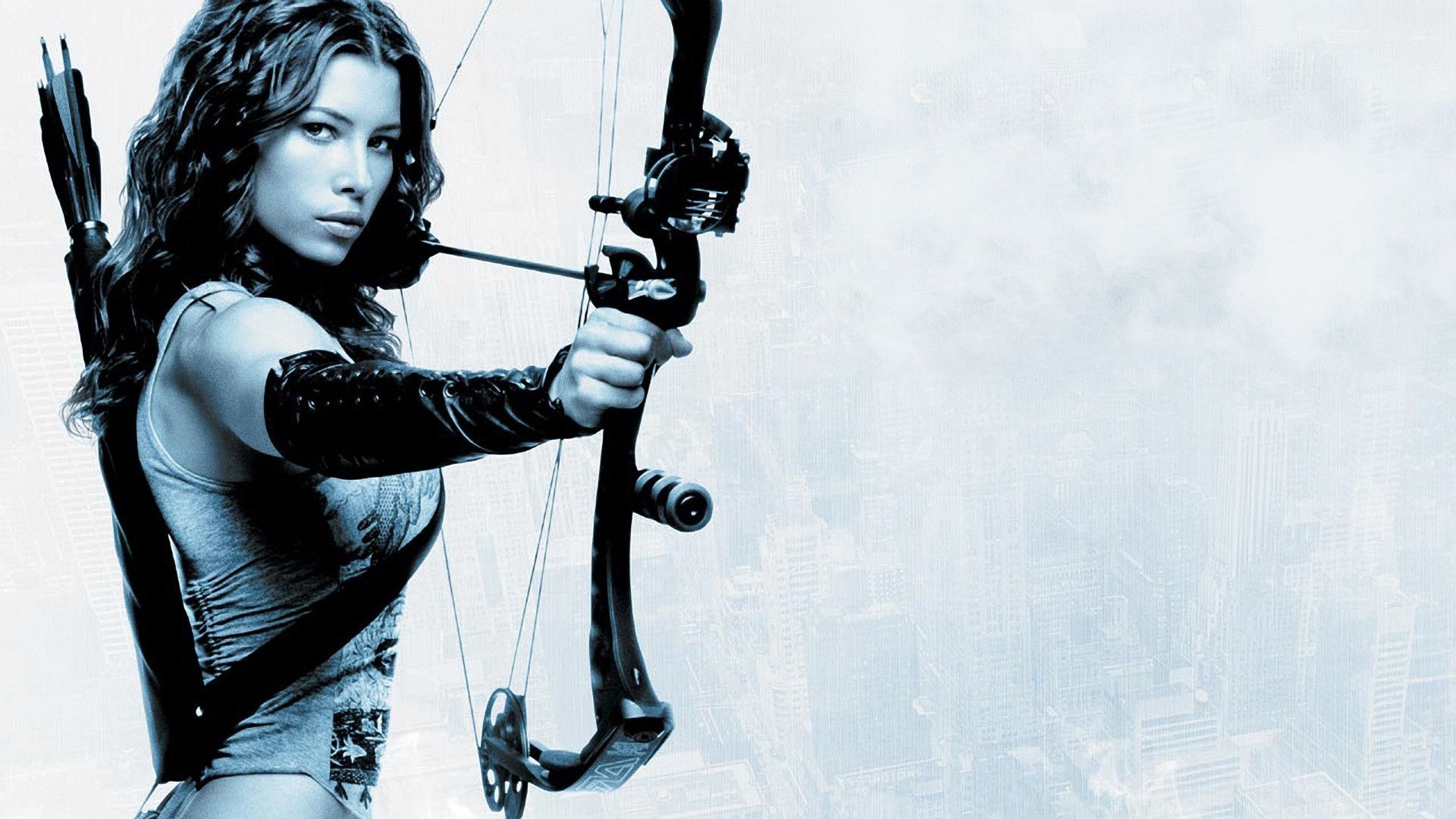 Download Wallpaper 1920x1080 blade trinity, girl, jessica biel, abigail whistler, bow Full HD 1080p HD Background