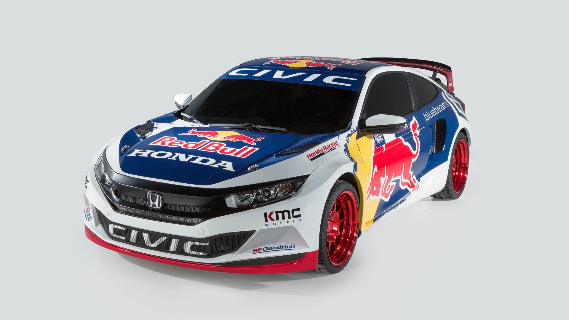 Wallpaper Honda Civic Coupe Rallycross, NYIAS 2016, rally, sport car, red bull, Cars & Bikes