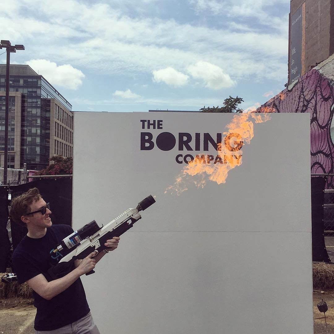 The Boring Company Flamethrower Pickup Party in D.C.