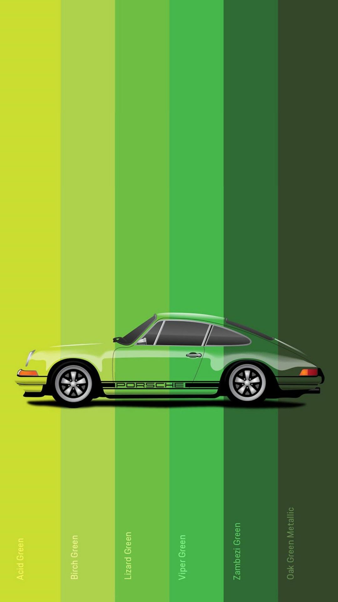 Green Car Minimal iPhone Full HD Wallpaper Download