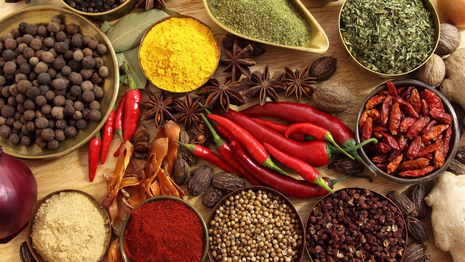 Wallpaper, spices, red pepper, Black pepper Spice 1920x1080ø
