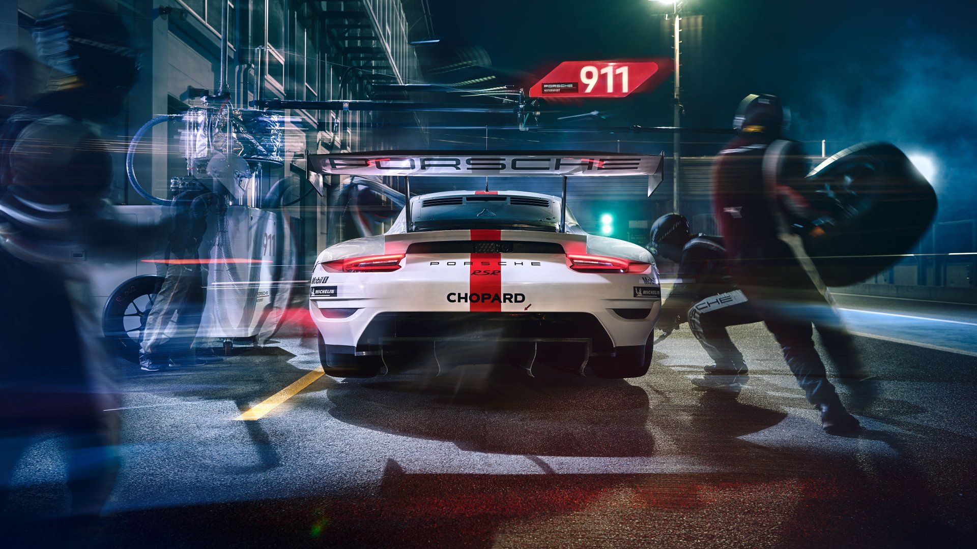 Porsche 911 RSR, Pit stop, Endurance racing, 4k Free deskk wallpaper, Ultra HD