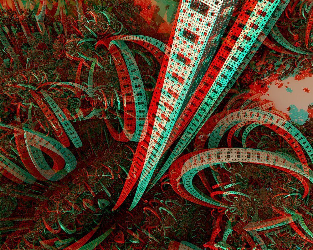 Elevator_to_the_center_of_Nibiru Anaglyph 3D by Osipenkovd photography, Mathematics art, Glitch art